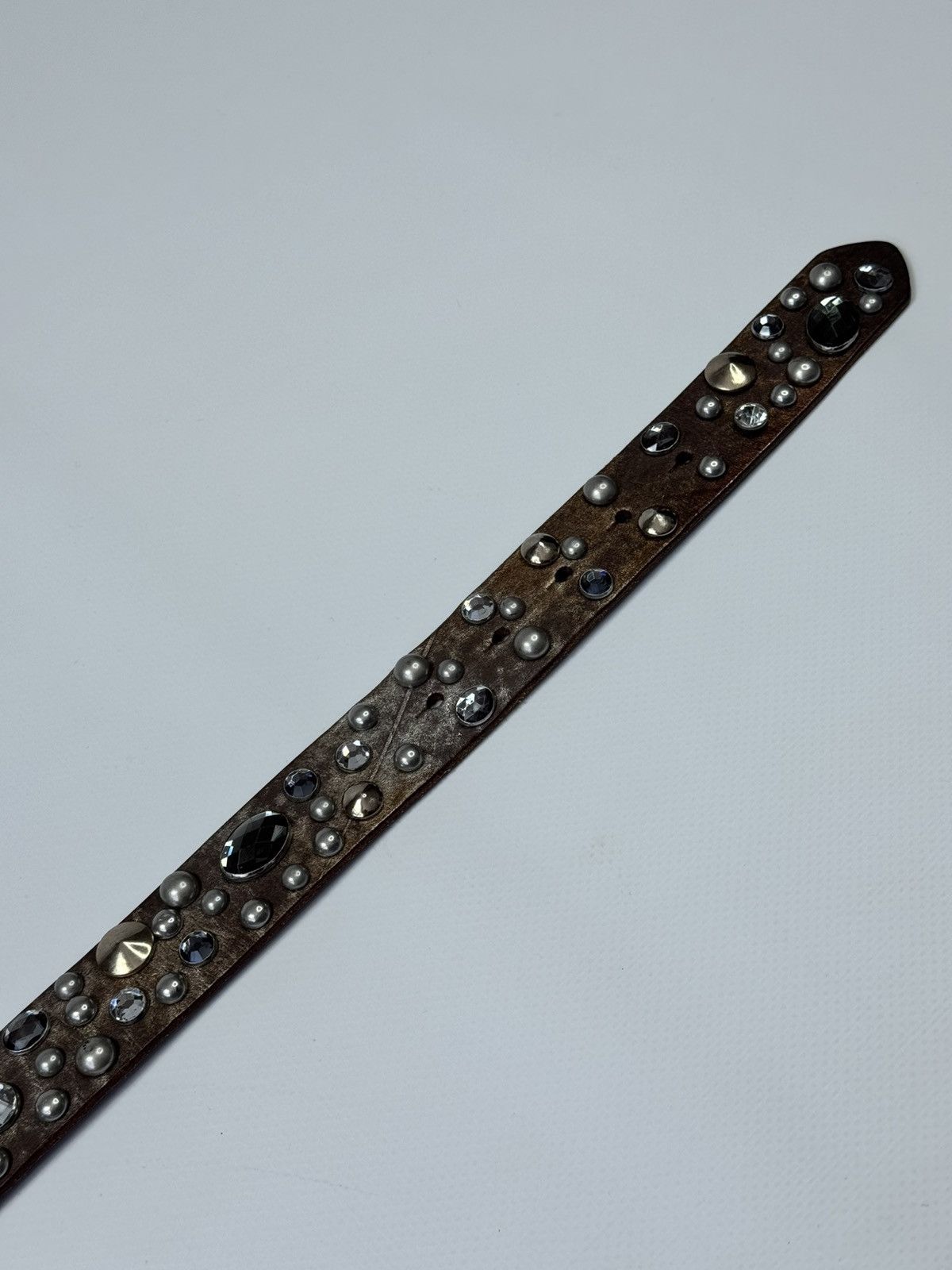 Other Y2k NURAGE Rhinestone Leather Belt Crystal Embellished Size ONE SIZE - 7 Thumbnail