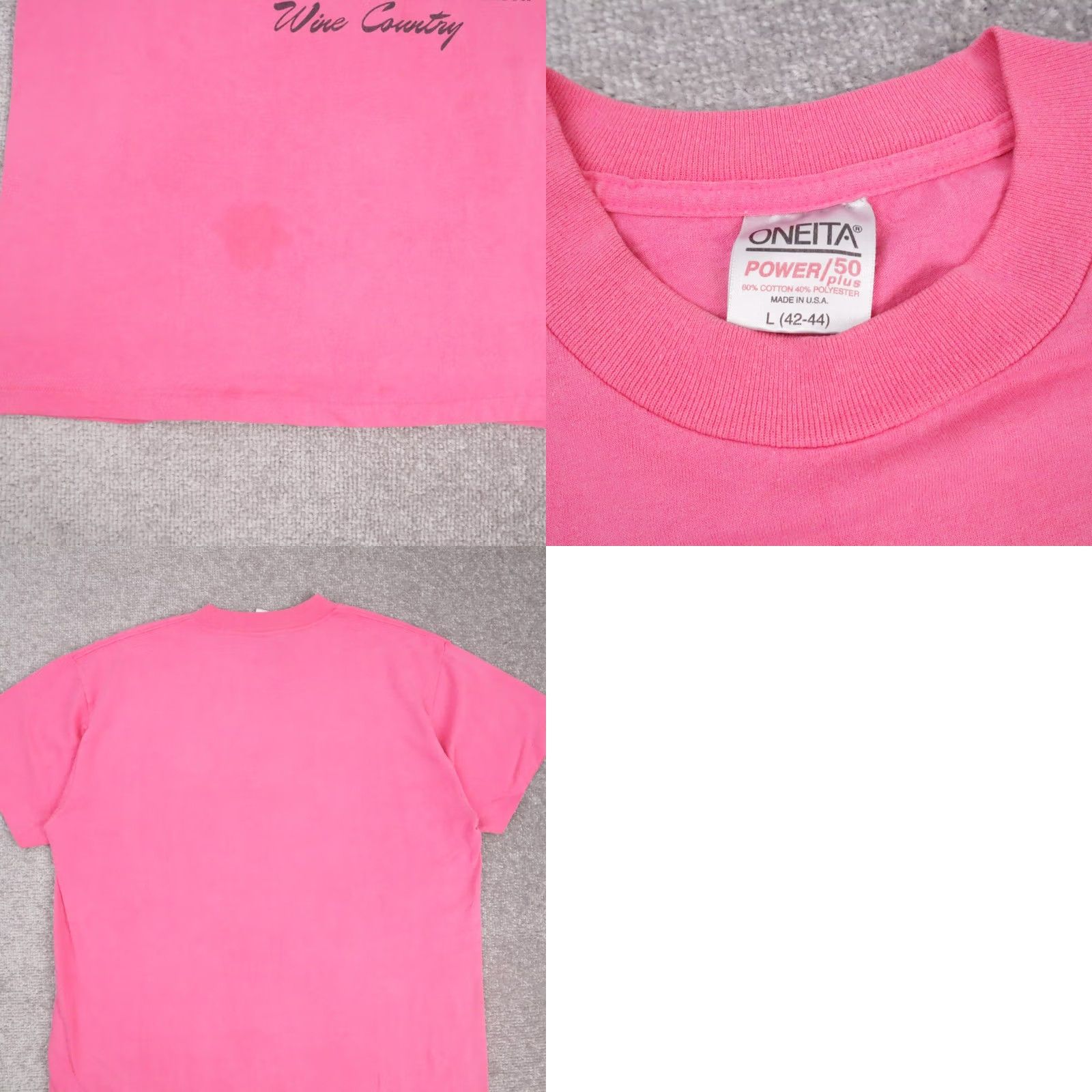 Vintage VINTAGE Soluang California Wine Country Danish Pink T-Shirt Large 80s 90s Mens Size US L / EU 52-54 / 3 - 8 Thumbnail