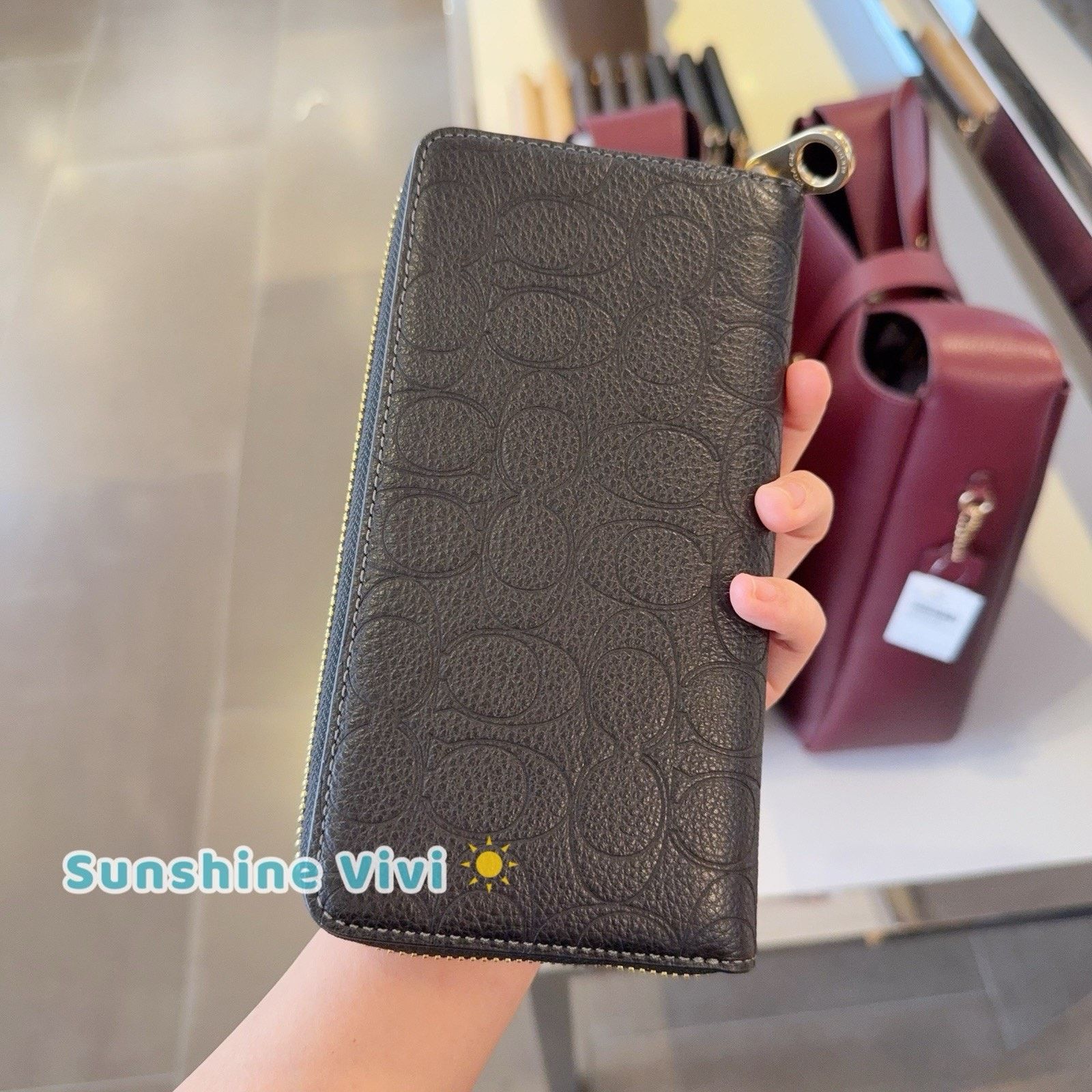 Coach NWT Coach Long Zip Around Wallet Leather CCL35 Black Size ONE SIZE - 2 Thumbnail