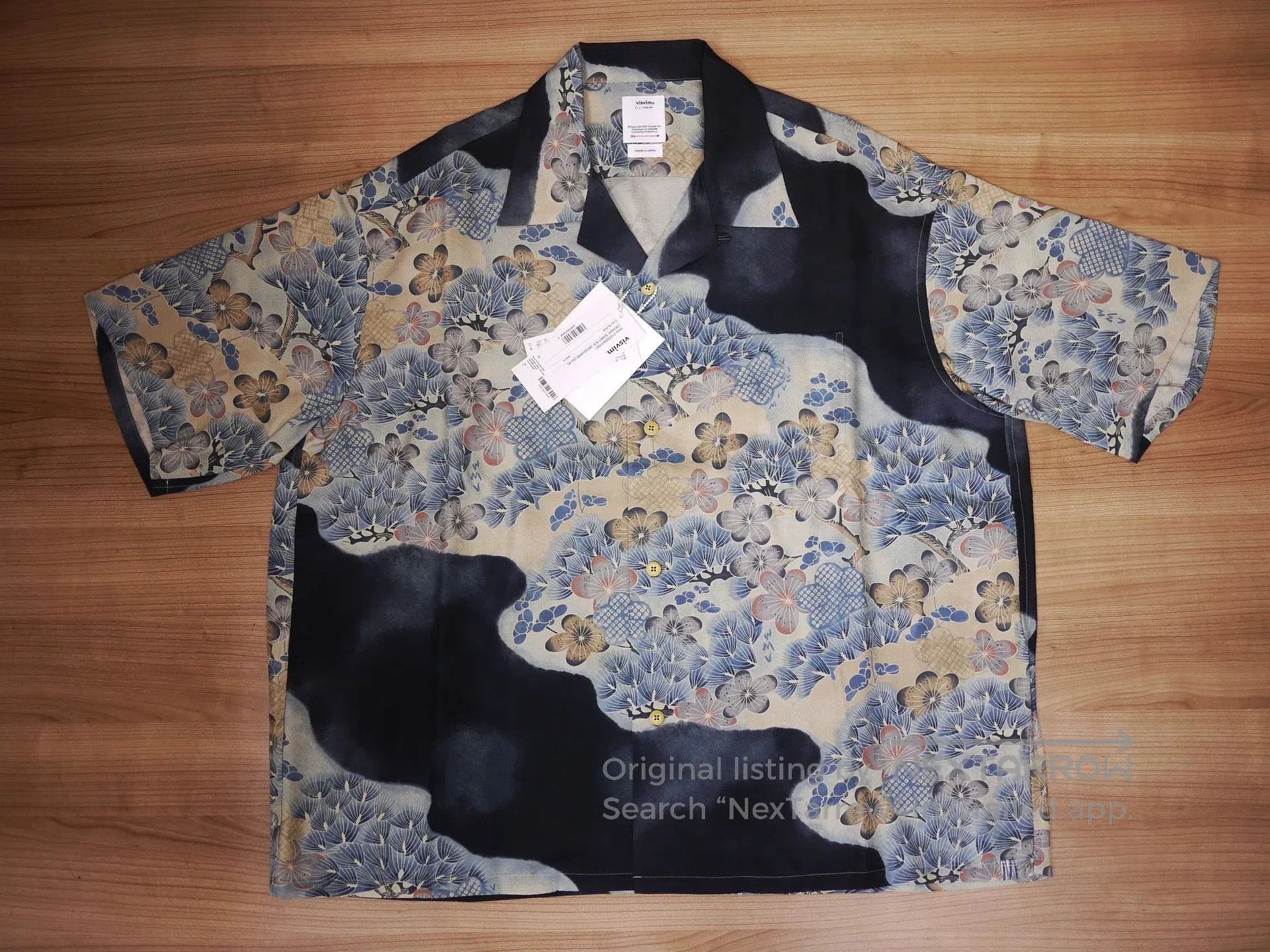 visvim crosby shirt jacquard silk black.