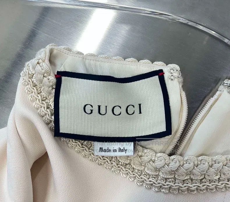 Gucci Gucci Off-white court-style woven rolled-edge sleeveless d Size XS / US 0-2 / IT 36-38 - 3 Thumbnail