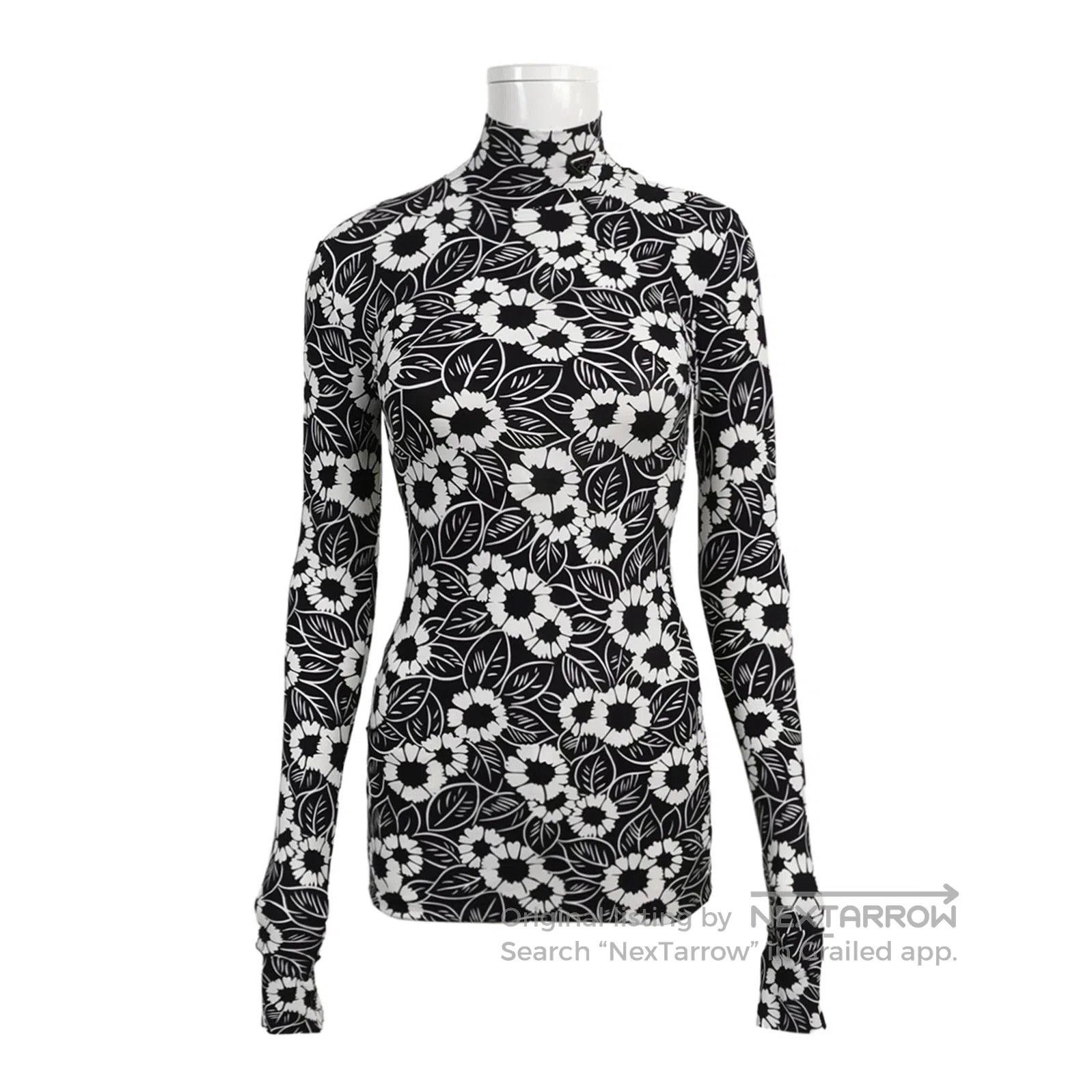 Prada Prada Floral Pattern High Neck Top Size 38 . Size S / US 4 / IT 40 - 1 Thumbnail