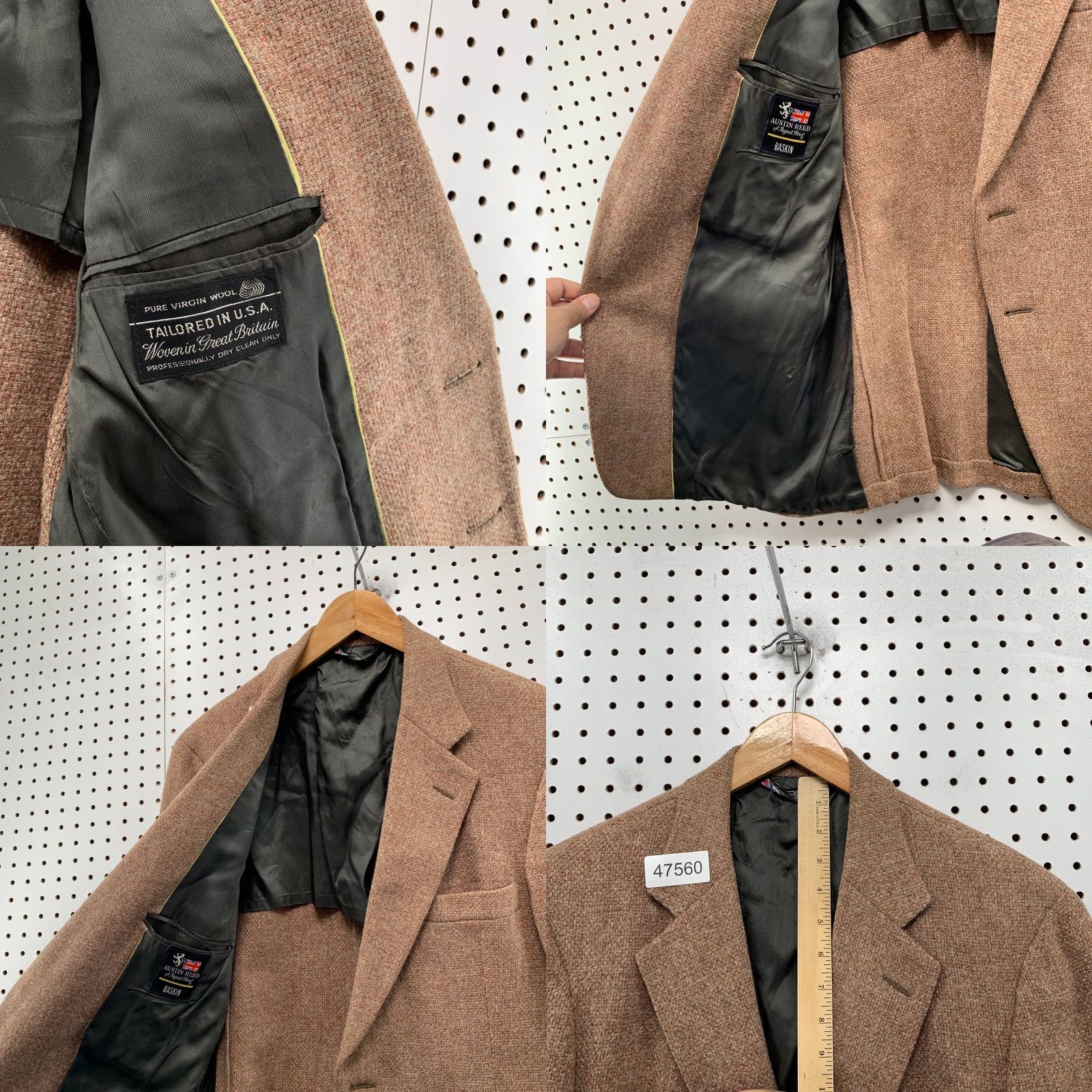 Vintage VINTAGE Baskin Tweed Wool Blazer Mens 40 Brown Business 60s Wool Blazer Two-Button Notch Lapel 2 Piece Regular Length JACKET Size 40R - 8 Thumbnail