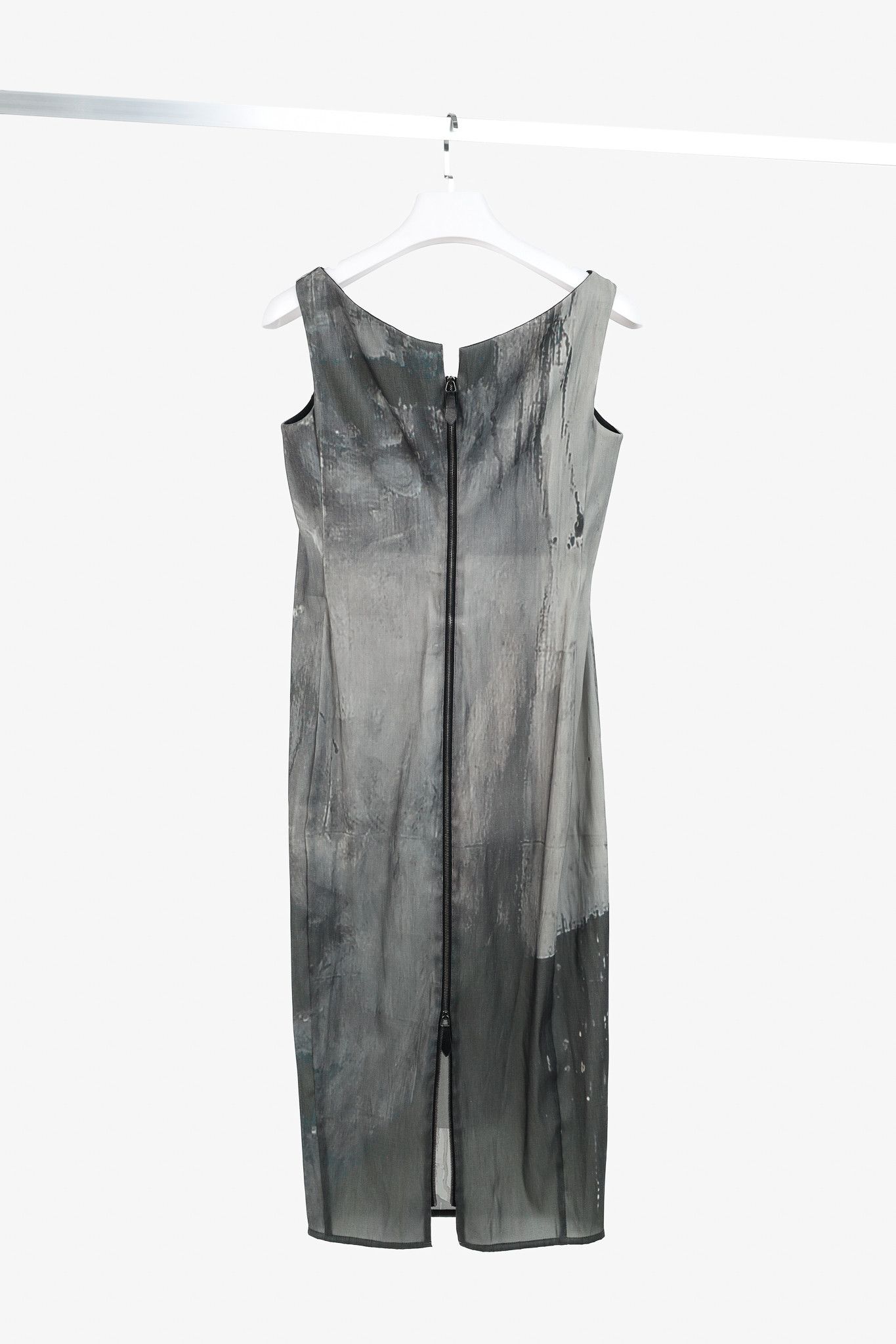 Annette Gortz SS/15 Dial Grey Graphic-Print Midi Dress