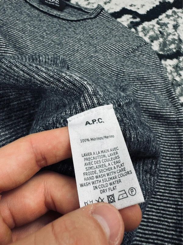 A.P.C. Apc Merino wool striped sweater navy blue white M Size M / US 6-8 / IT 42-44 - 5 Thumbnail