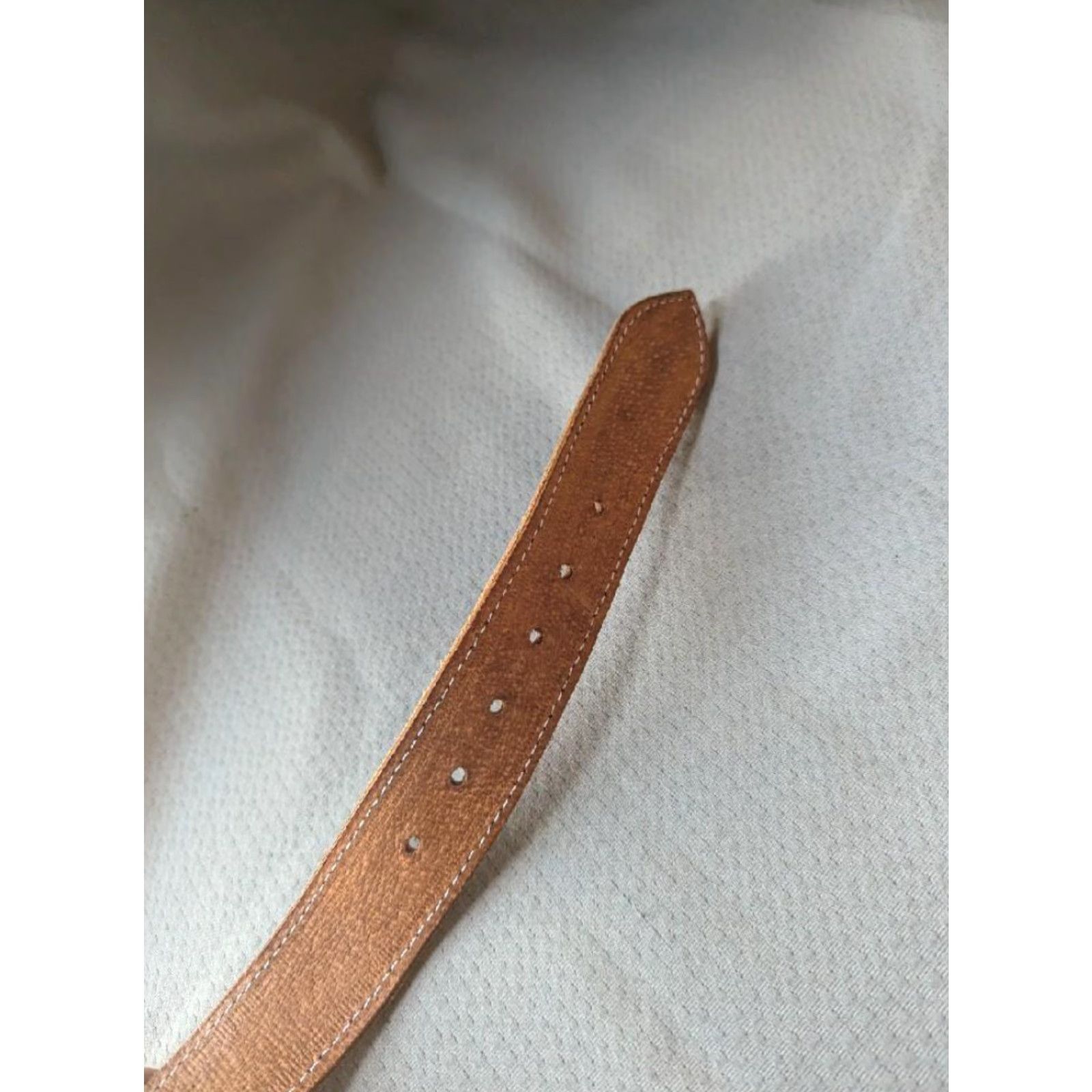 Vintage VINTAGE western belt belt 34 ELEAZAR hand stitched leather buckle brown Men XS-34? Size 34 - 7 Thumbnail