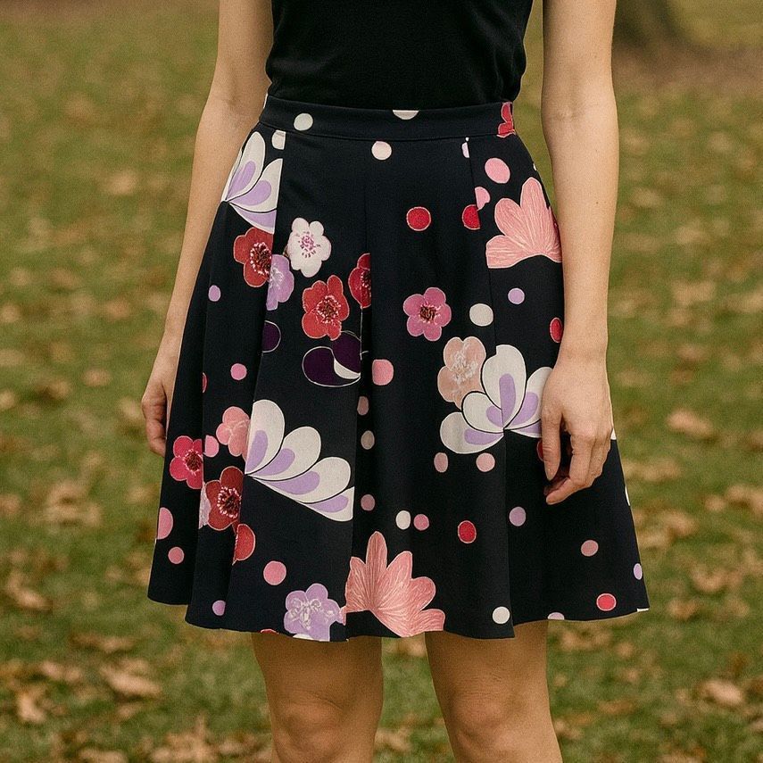 Ann Taylor Ann Taylor Petite Floral A-Line Skirt 6P Size 28" / US 6 / IT 42 - 2 Thumbnail
