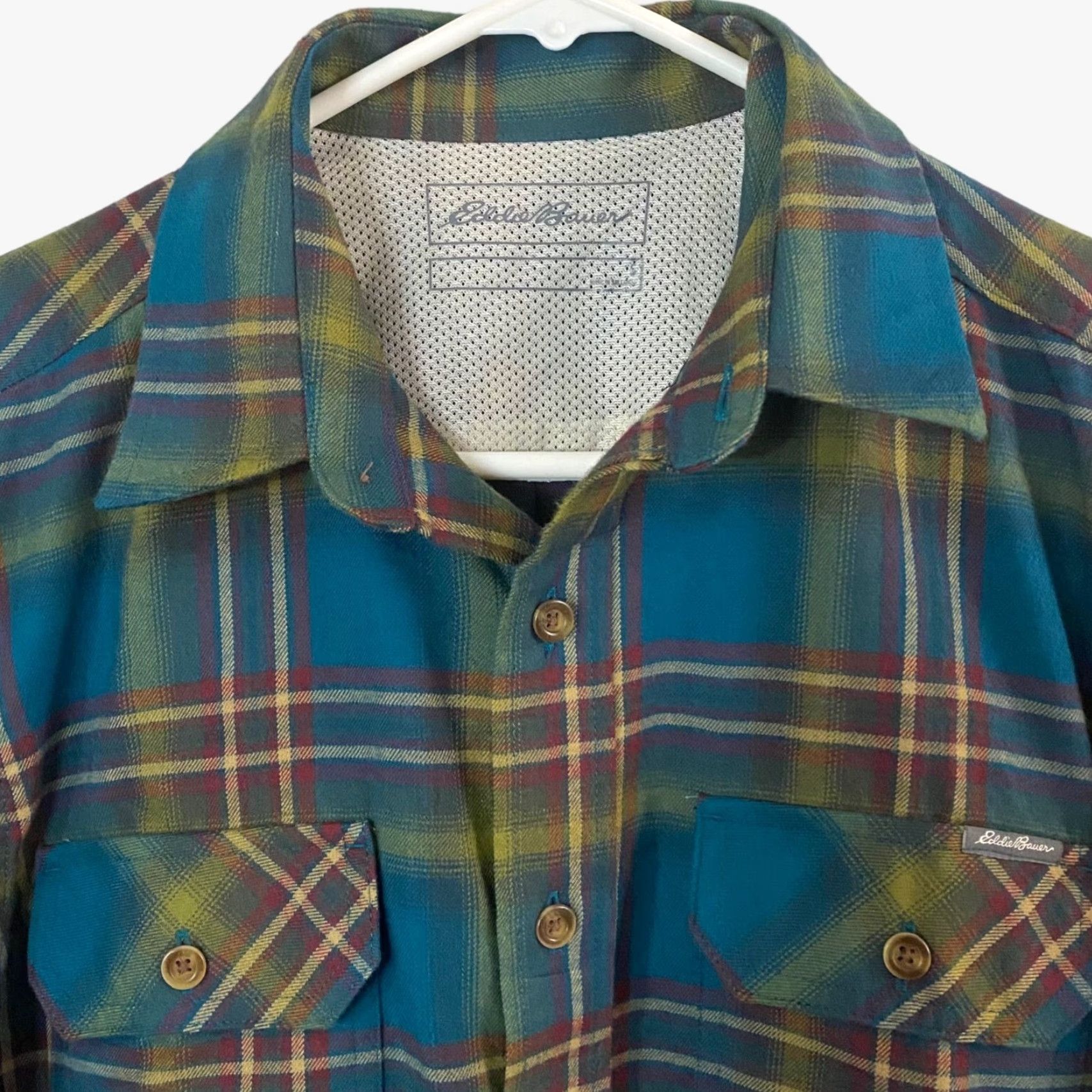 Eddie Bauer VINTAGE Eddie Bauer Button Up Flannel Shirt Blue Green Plaid Mens Small S Outerwear Size US S / EU 44-46 / 1 - 5 Thumbnail
