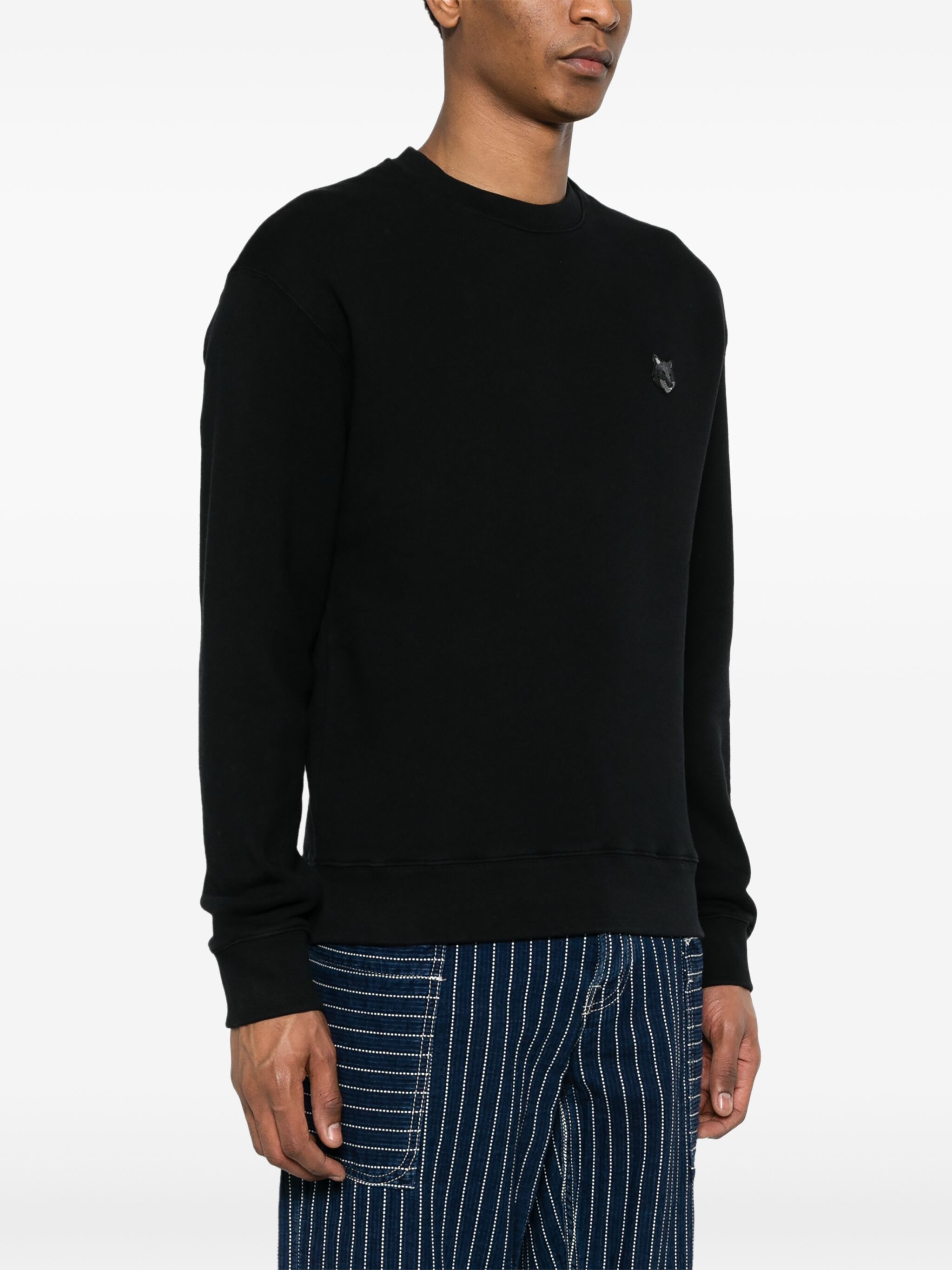 Maison Kitsune o1s22i1n1124 Bold Fox Head Wool Sweater in Black Size US M / EU 48-50 / 2 - 3 Thumbnail