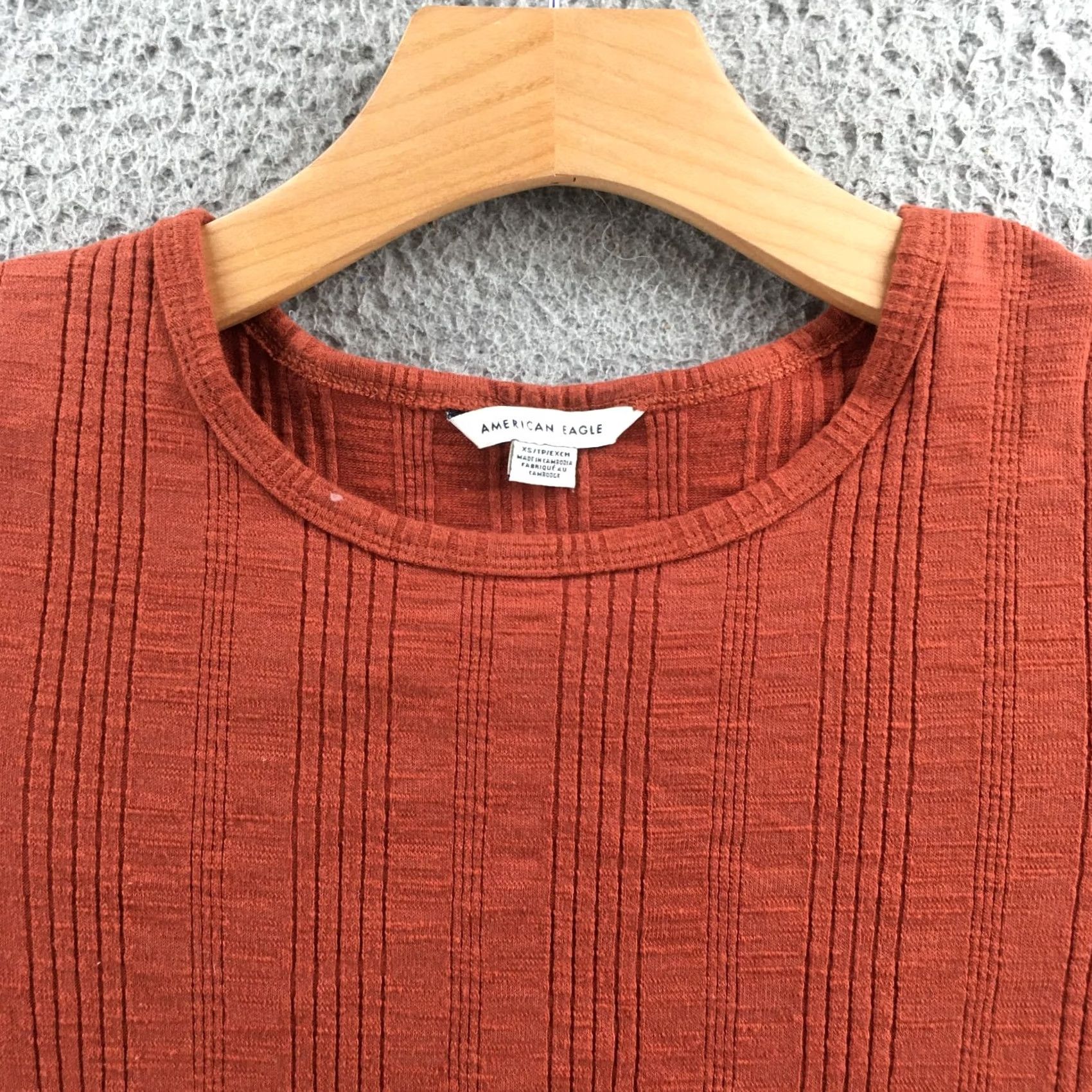 American Eagle Outfitters American Eagle Outfitters Shift Dress Womens XS Orange Cotton Blend Short Sleeve Pullover Size XS / US 0-2 / IT 36-38 - 3 Thumbnail
