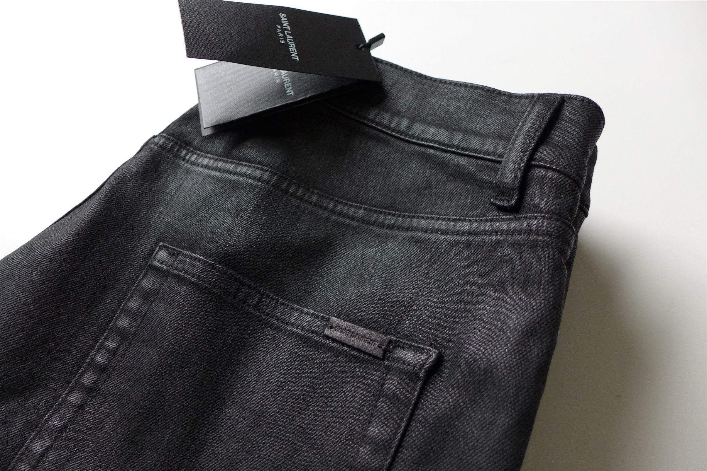 Saint Laurent Paris Saint Laurent D02 Jeans --- Coated Black Denim Size US 38 / EU 54 - 8 Thumbnail
