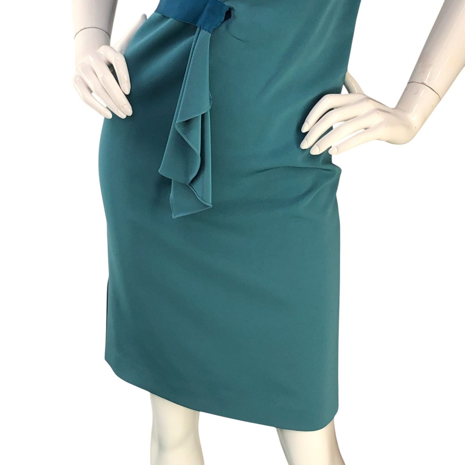 Elie Tahari Elie Tahari Womens Size 0 Dress Dalia Half Wrap Style Teal Size XS / US 0-2 / IT 36-38 - 3 Thumbnail
