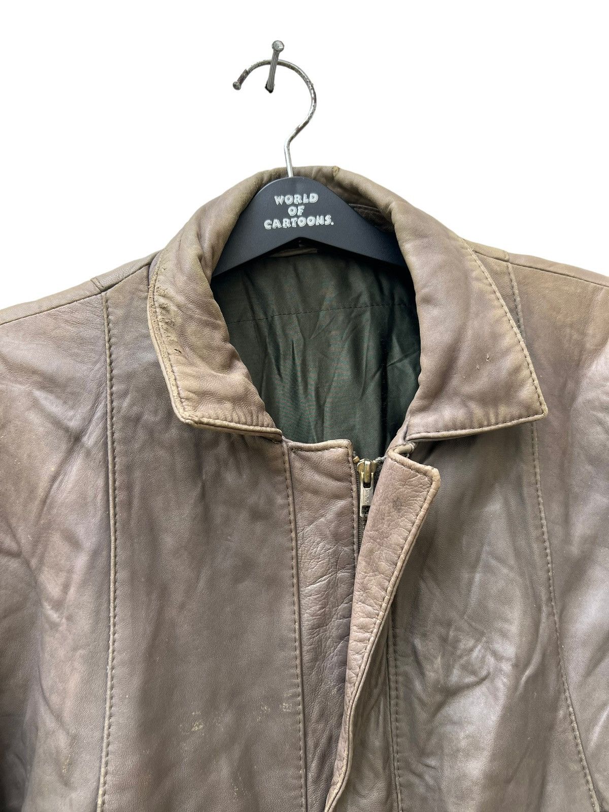 Leather Vintage Trashed Oliver Strelli Leather Jacket Size US XL / EU 56 / 4 - 14 Thumbnail