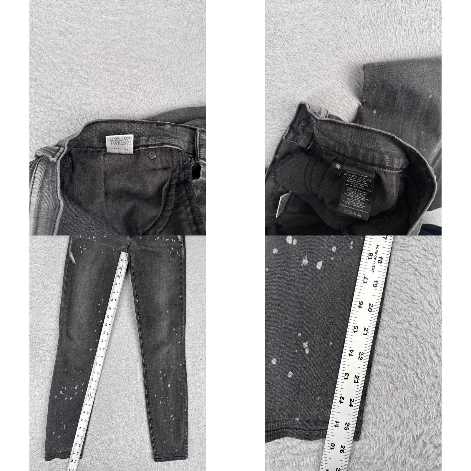 J Brand J Brand Jeans Womens Slim Skinny Crop Outsider Wash Charcoal Gray Denim Distressed 25in Zip 5-Pocket Cotton Blend Spandex Size 42" / US 20 - 8 Thumbnail