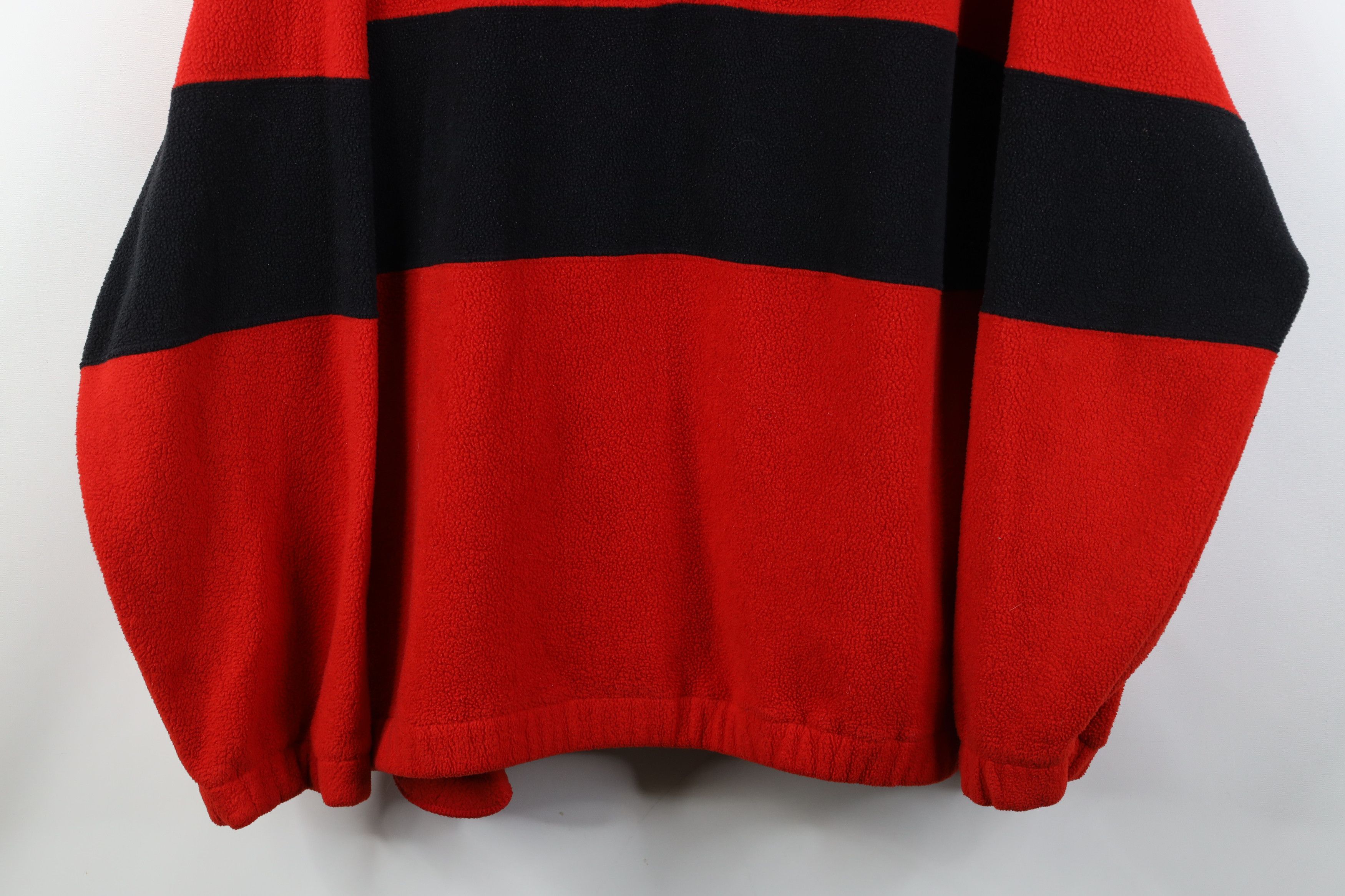 Vintage Vintage 90s Red Wings Hockey 1/4 1/2 Zip Fleece Sweater Red Size US L / EU 52-54 / 3 - 3 Thumbnail