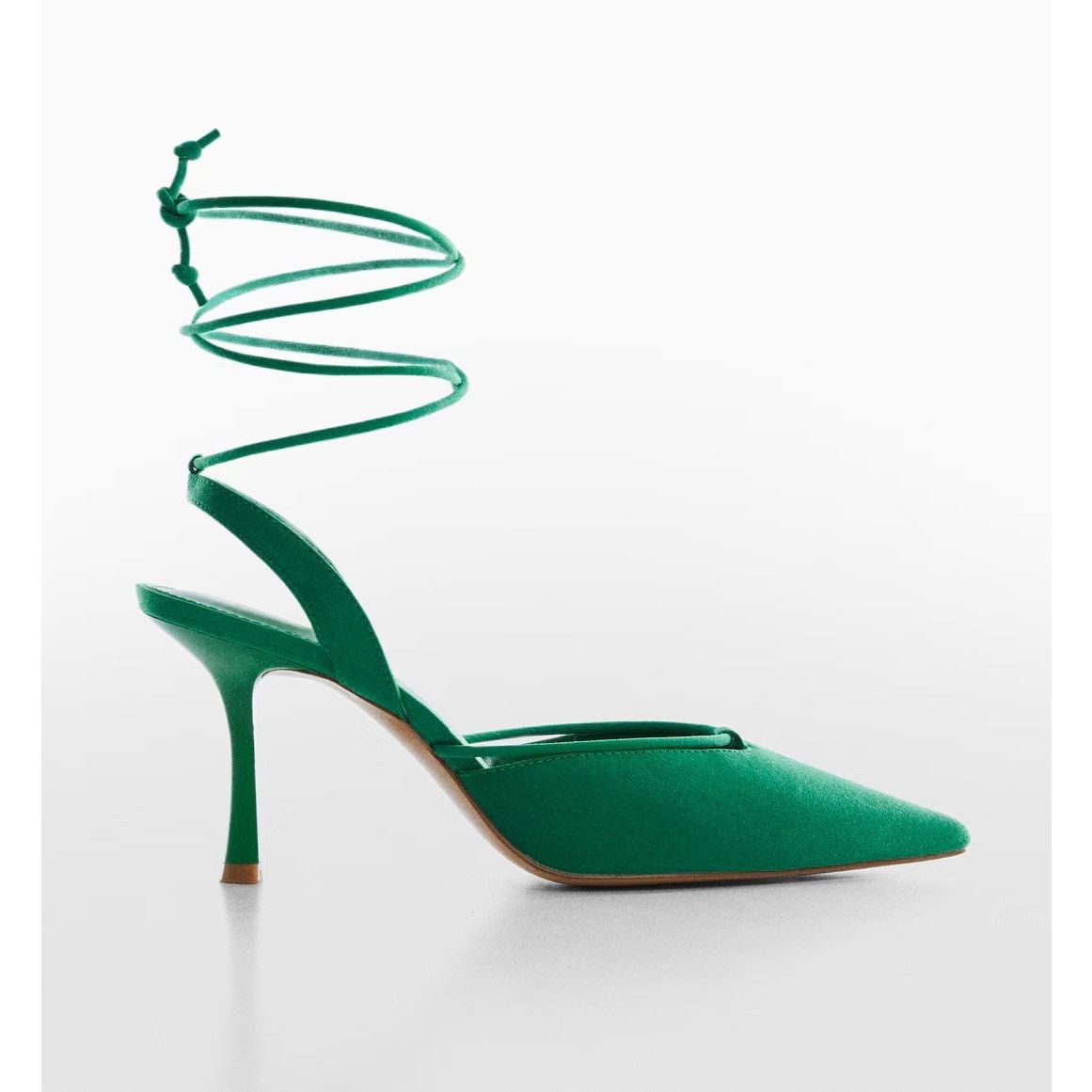 Mango Mango Green Lace Up Slingback Pointed Toe Heels NWT Size US 7.5 / IT 37.5 - 8 Thumbnail