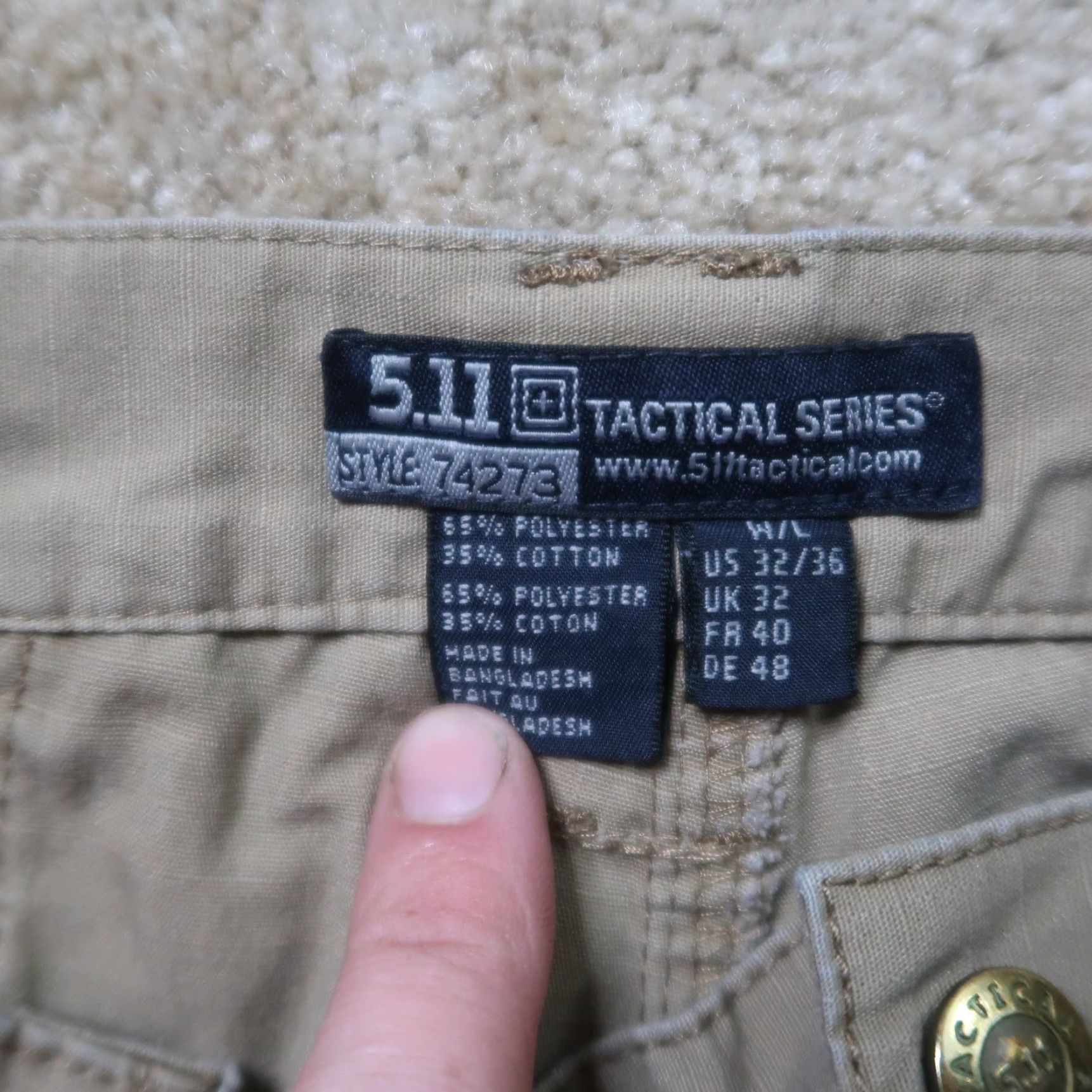 Vintage 5.11 Tactical Pants Men 32x36 Cargo Pants Distressed Beige Workwear Casual Size US 32 / EU 48 - 6 Thumbnail
