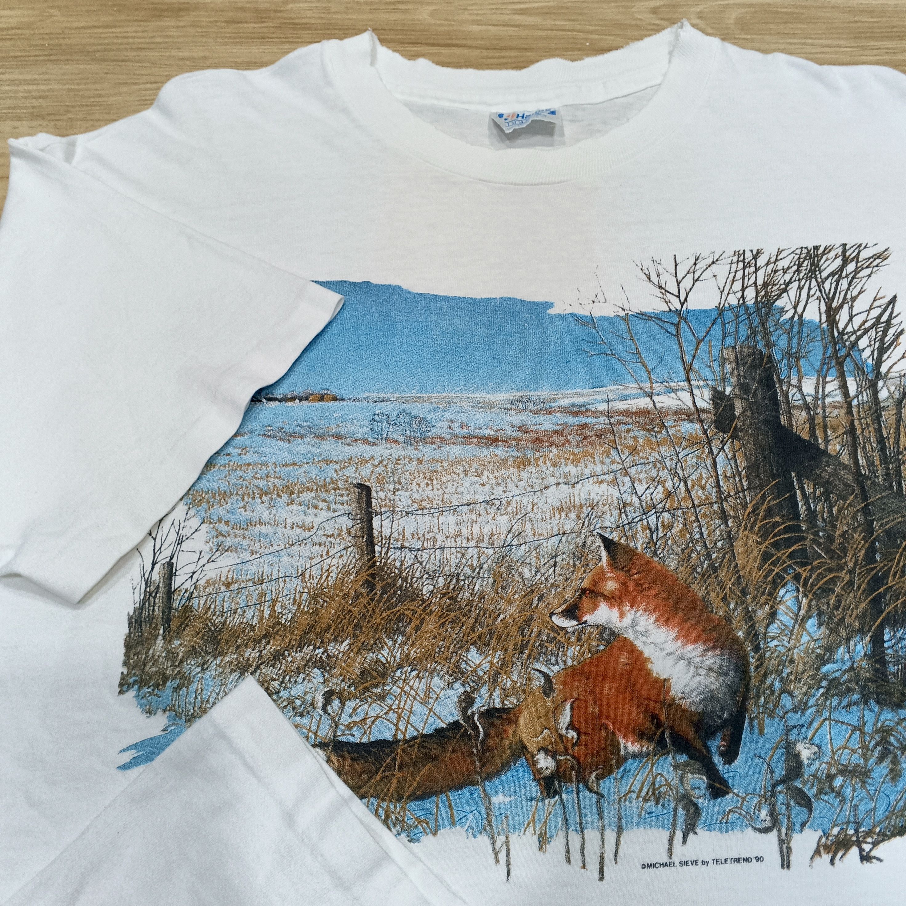 Habitat Vintage 90s Single Stitch Art Canada Michael Sieve Tshirt Size US L / EU 52-54 / 3 - 7 Thumbnail