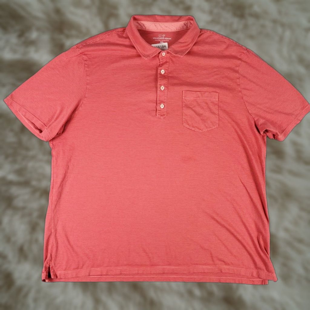 Vineyard Vines VINTAGE Vineyard Vines Polo Shirt Mens Size 2XL Red Striped Cotton Polo Shirt All Seasons Classic Preppy Mens 2XL Red Size US XXL / EU 58 / 5 - 1 Thumbnail