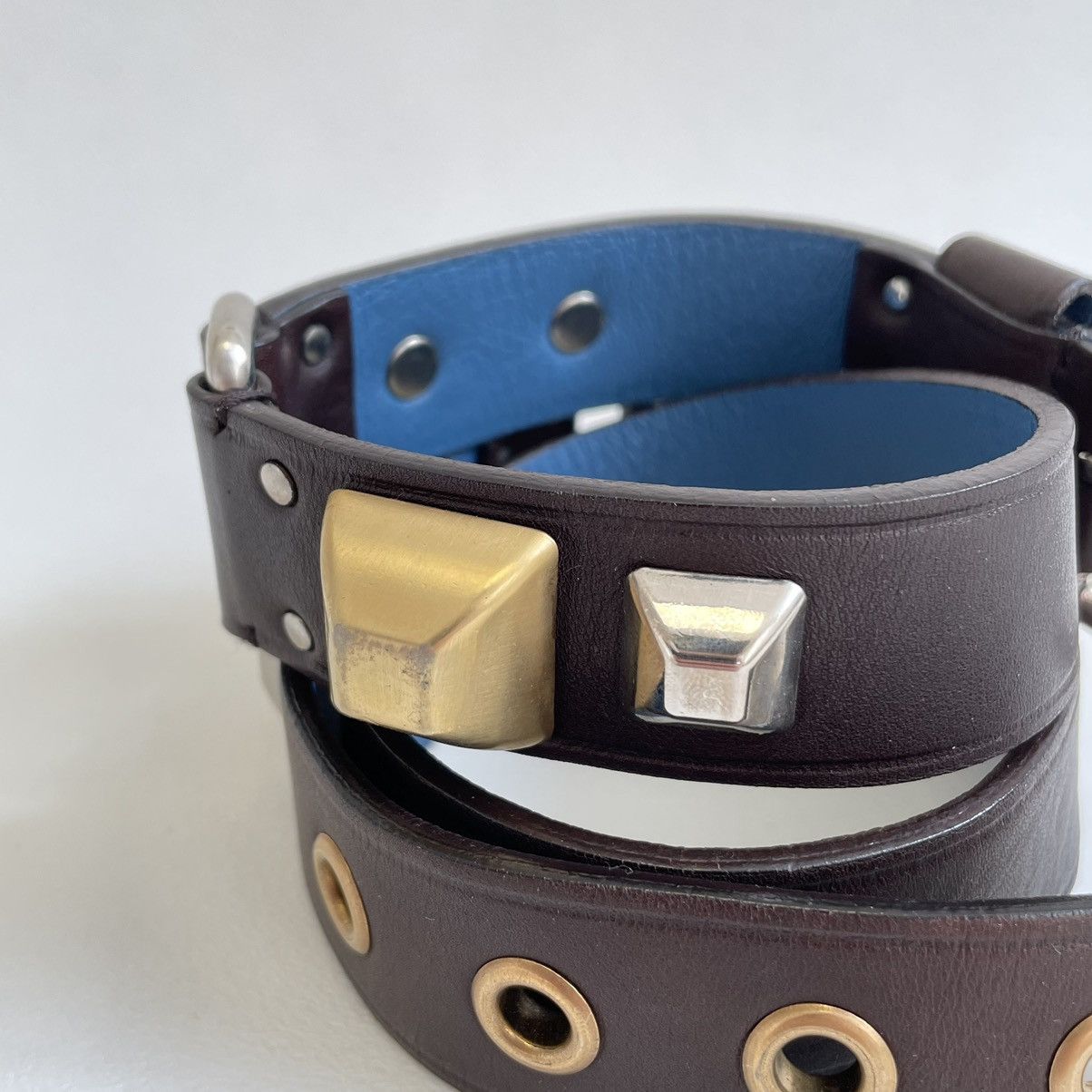 Prada Pyramid Stud Leather Bondage Belt Size 32 - 9 Thumbnail