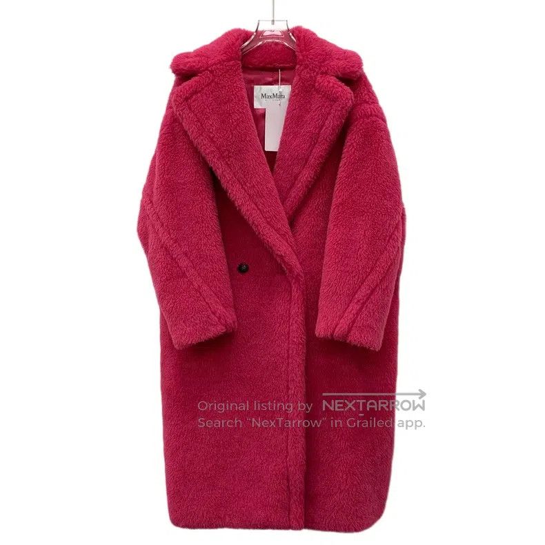 Max Mara Max Mara Pink Teddy Alpaca Wool Collar Double Breasted Lon Size XS / US 0-2 / IT 36-38 - 1 Thumbnail