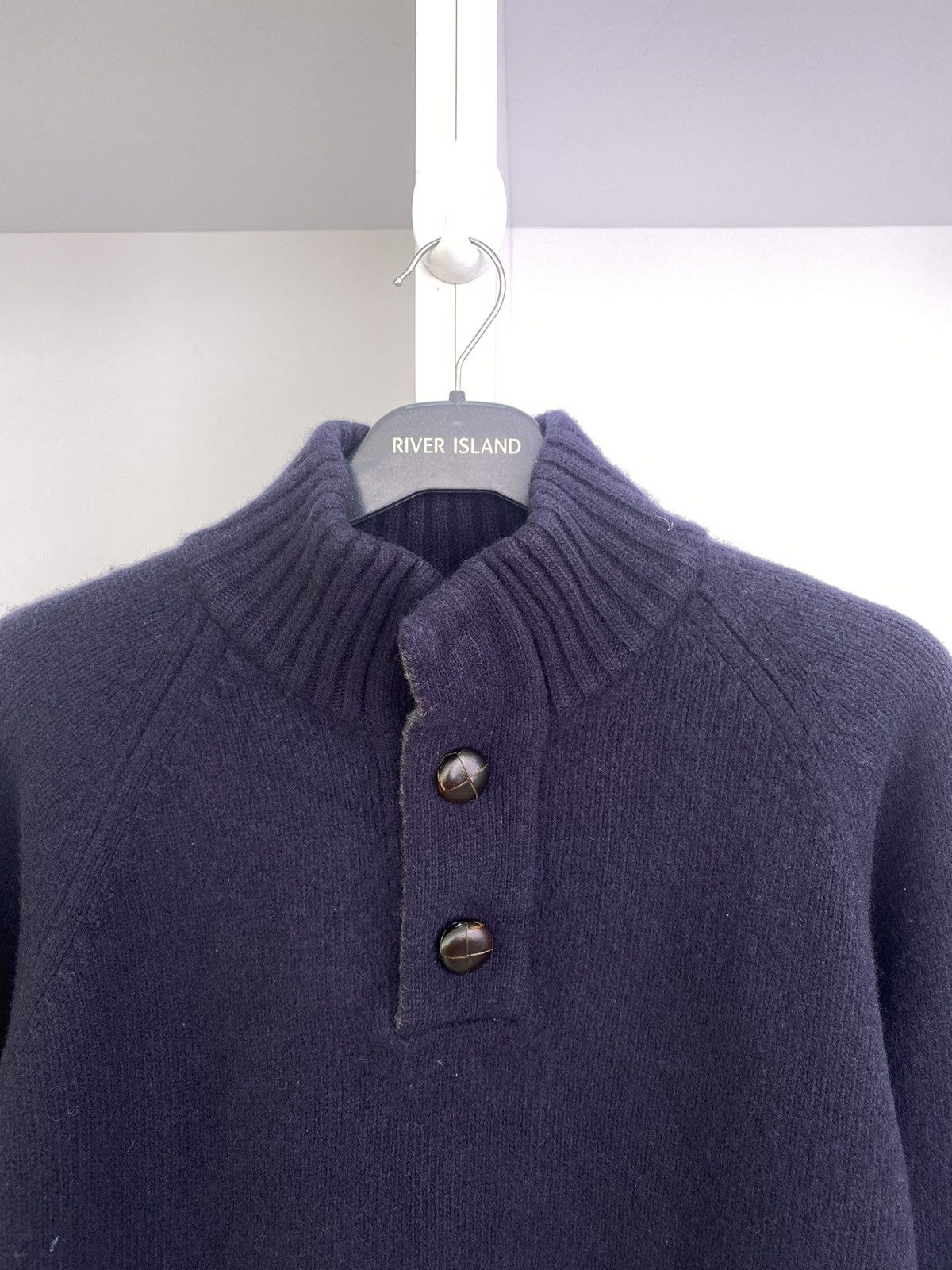 Barbour × Designer × Vintage Vintage Barbour Navy Wool Sweater Size US L / EU 52-54 / 3 - 6 Thumbnail