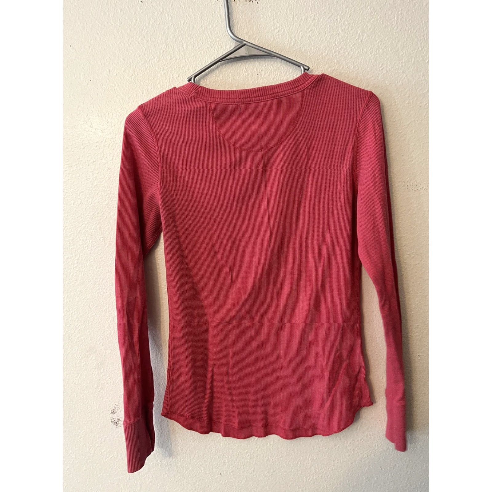 Gap GAP Women's Medium Pink Tee Waffle Long Sleeve Crew Neck T-Shirt Size M / US 6-8 / IT 42-44 - 2 Thumbnail