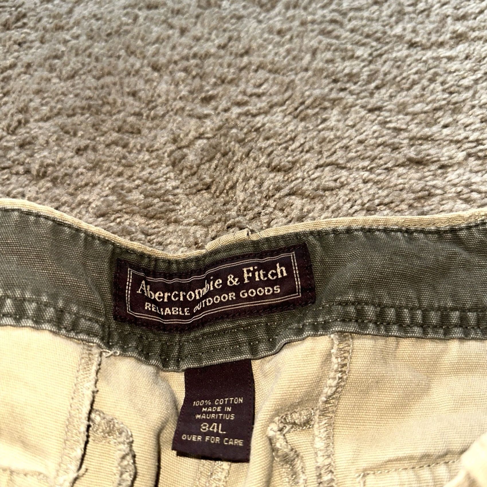 Abercrombie & Fitch VINTAGE Abercrombie & Fitch Cargo Pants Mens 34L Canvas Beige 34 Inseam Straight Pocket Grunge Style Size US 34 / EU 50 - 4 Thumbnail