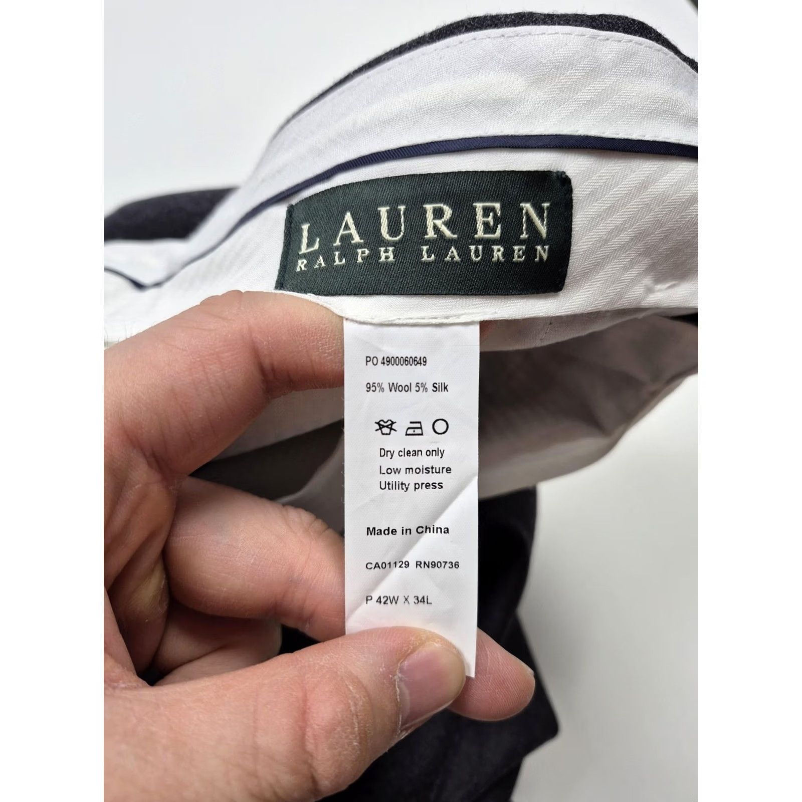 Ralph Lauren VTG Lauren Ralph Lauren Dress Pants Mens 42x34 Gray Wool Silk Flat Front NWT Size US 42 / EU 58 - 3 Thumbnail