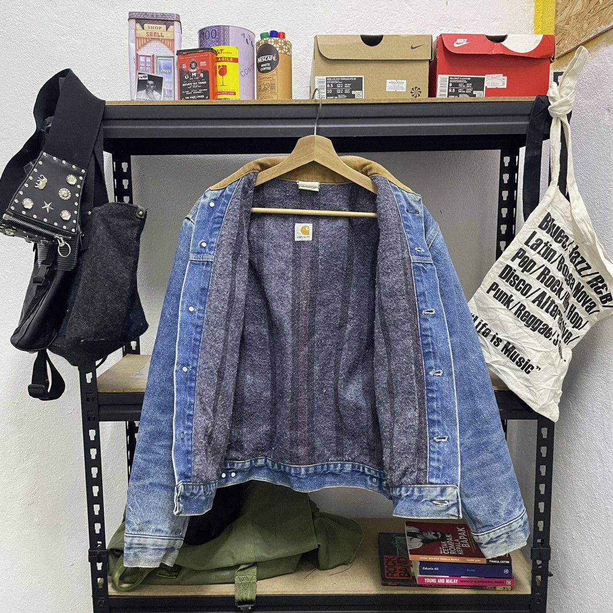 Carhartt 🇯🇵 VINTAGE CARHARTT LINED BLANKET DENIM TRUCKER JACKET Size US S / EU 44-46 / 1 - 9 Thumbnail