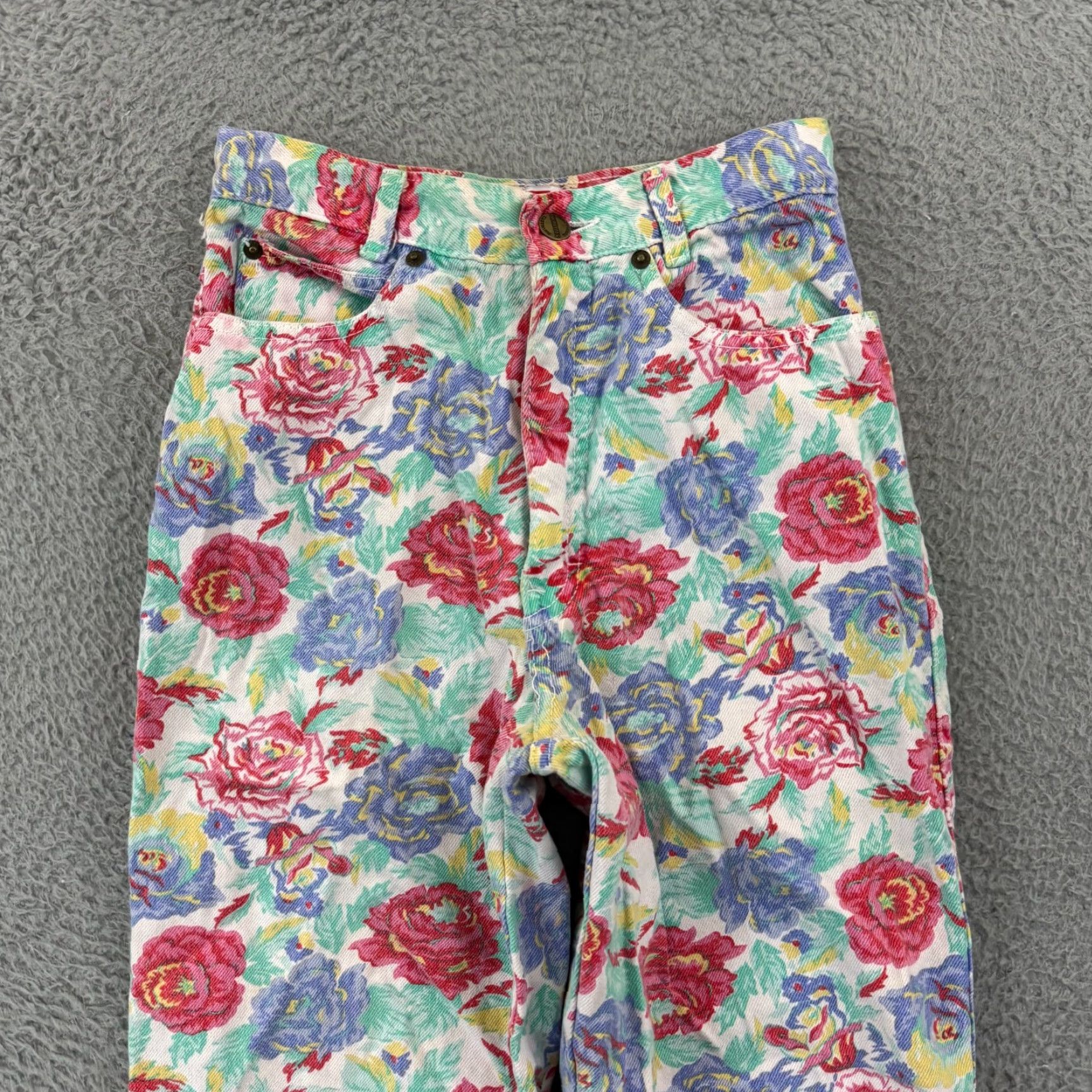 Vintage VINTAGE Palmettos Jeans Juniors 7 High Waisted Floral Pastel 80s Straight Casual Womens Boys Girls Mens Size 28" / US 6 / IT 42 - 5 Thumbnail