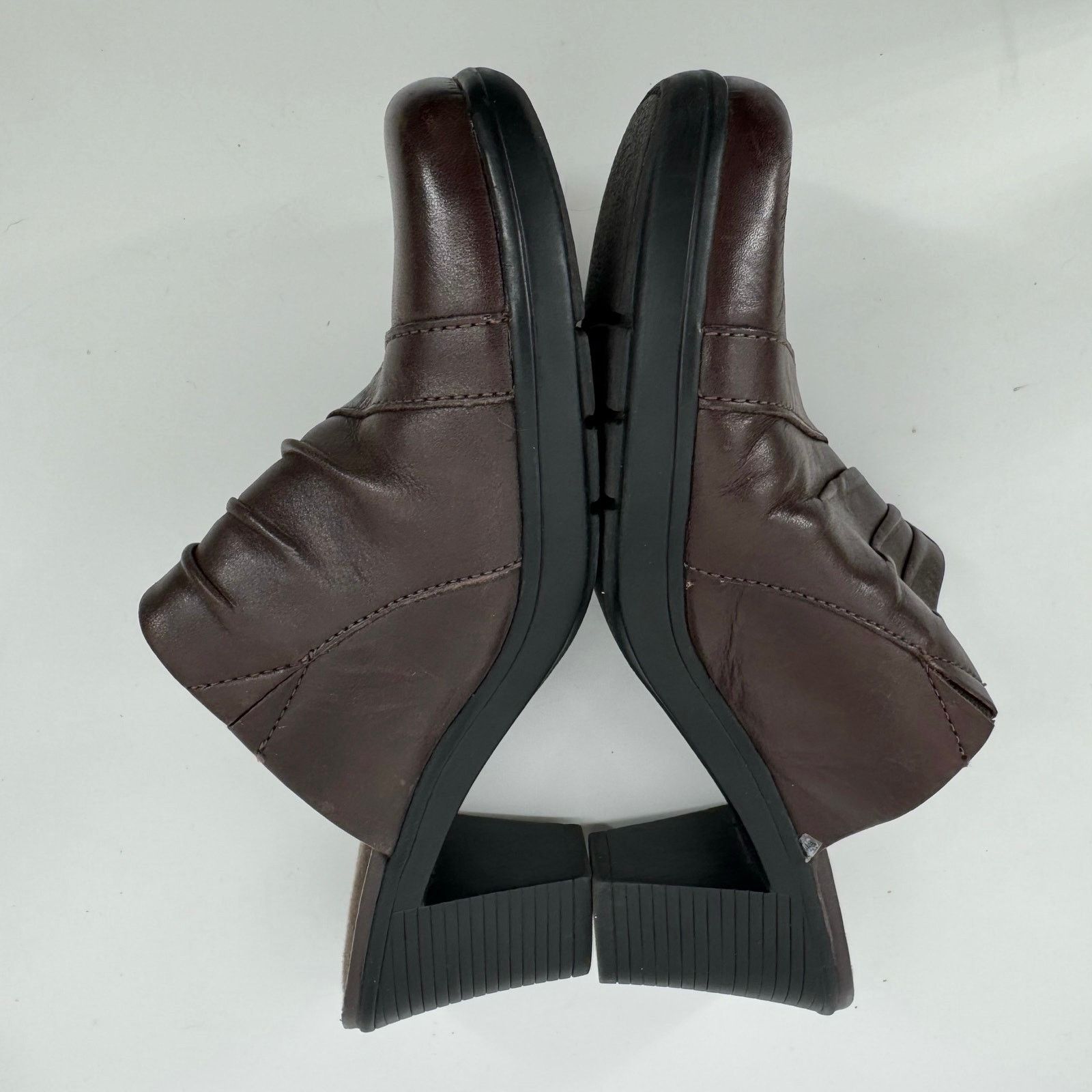 Clarks Clarks Bendables Brown Leather Mule Heels 7M Size US 7 / IT 37 - 5 Thumbnail