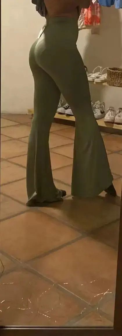 Other Solid Green High Waist Woman Flare Pants Size 26" / US 2 / IT 38 - 3 Thumbnail