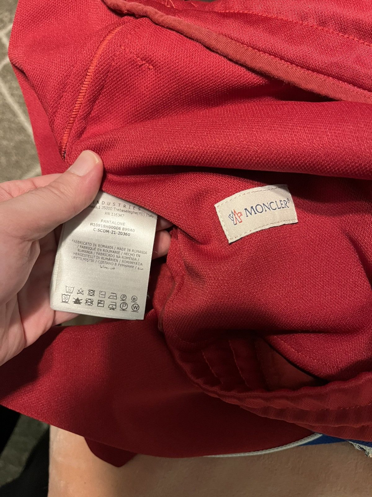 Moncler Moncler Track Pants Red with Blue Stripe Size US 30 / EU 46 - 7 Thumbnail