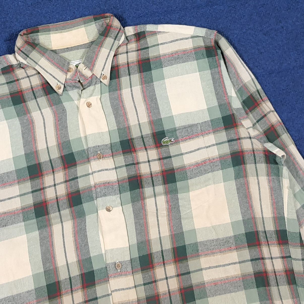 Lacoste Vintage Chemise Lacoste Flannel Button Up Shirt C285N71 Size US XL / EU 56 / 4 - 2 Thumbnail