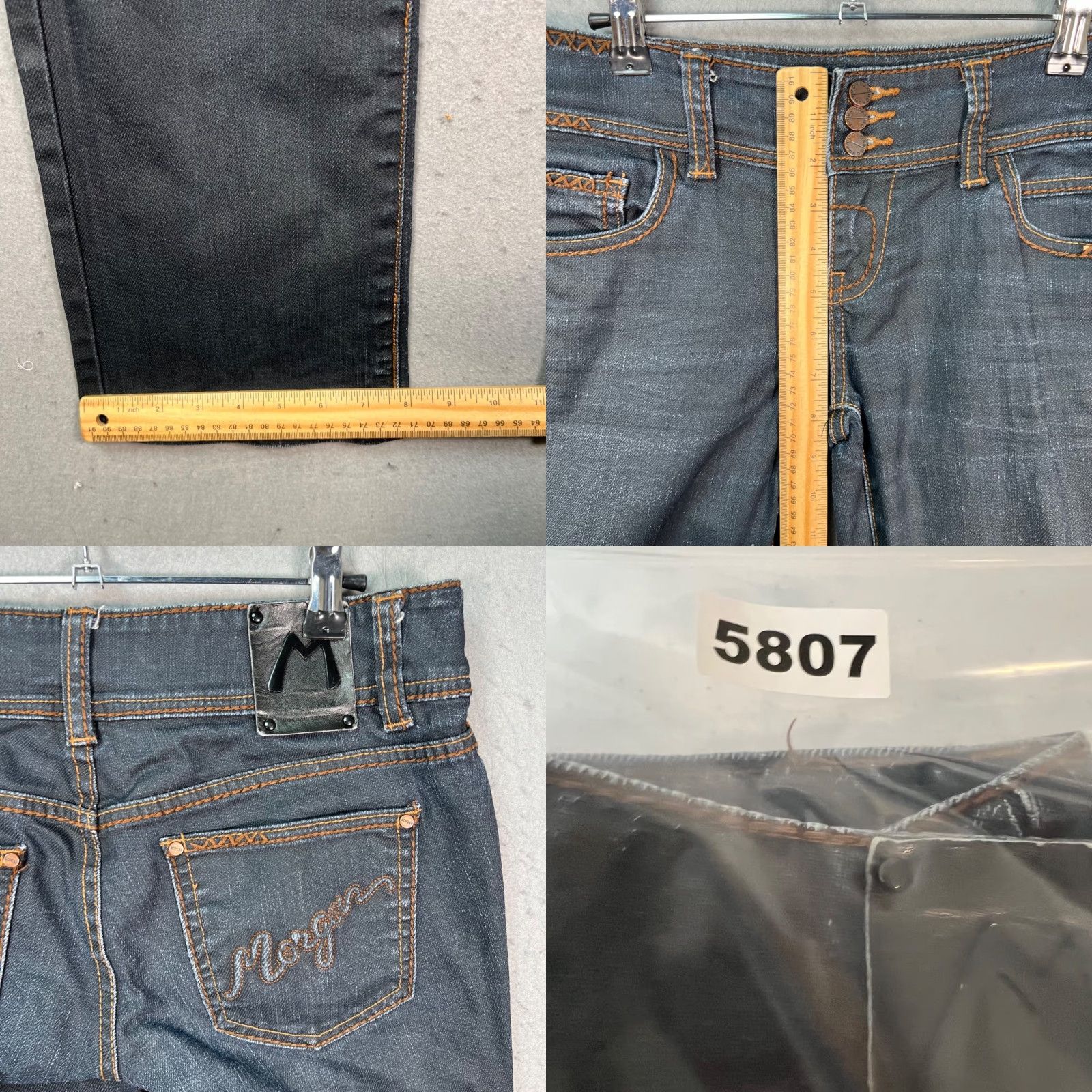 Morgan De Toi Morgan Womens Jeans Slim Denim 5-Pocket Embroidered Dark Wash Cotton Blend Stretch Size 26" / US 2 / IT 38 - 8 Thumbnail