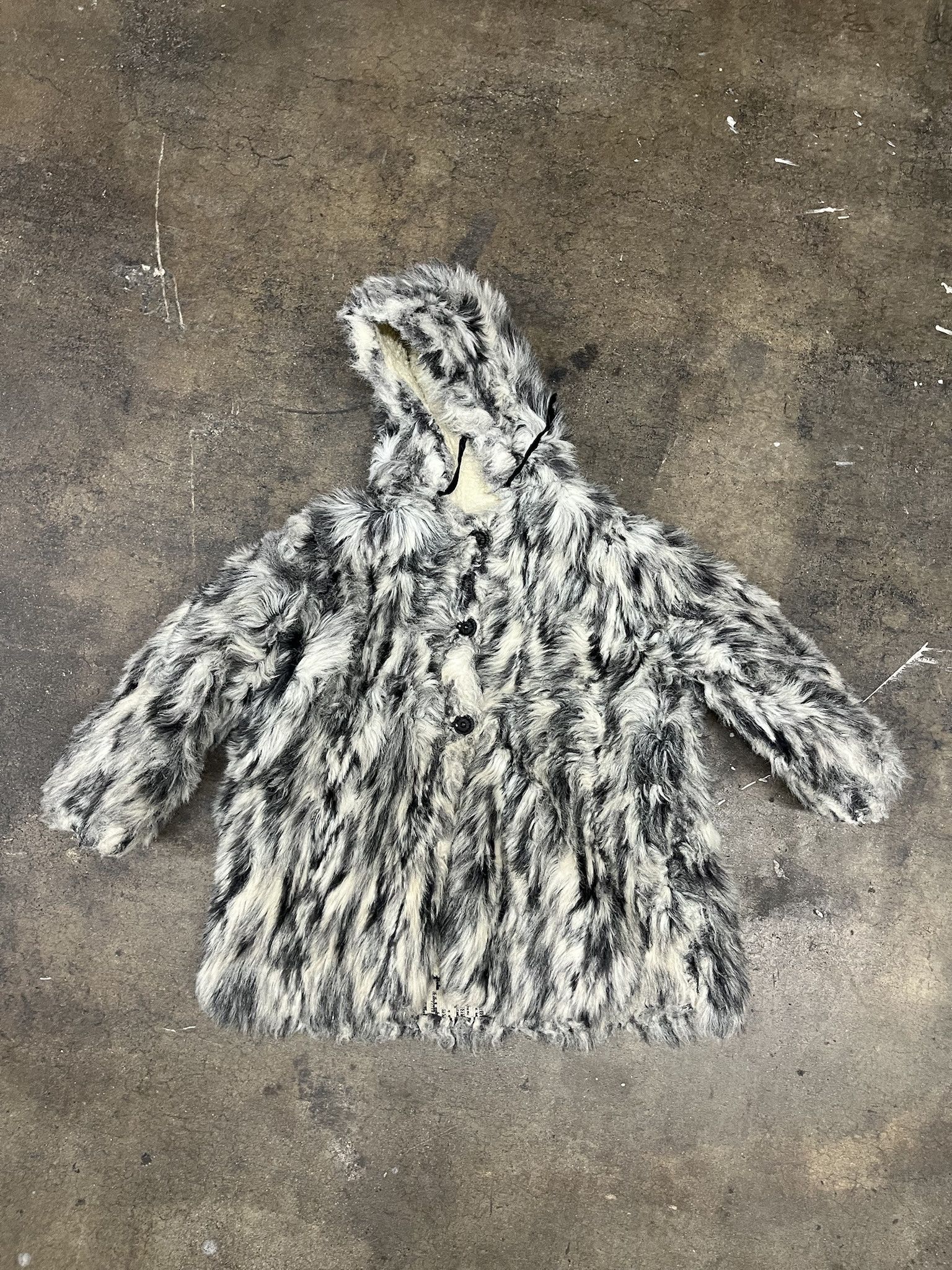 Affliction × Leather Vintage Y2K Fur Coat Hooded 2000s Sherpa Lined Hooded Jacket Size XXS Size US XXS / EU 40 - 1 Thumbnail