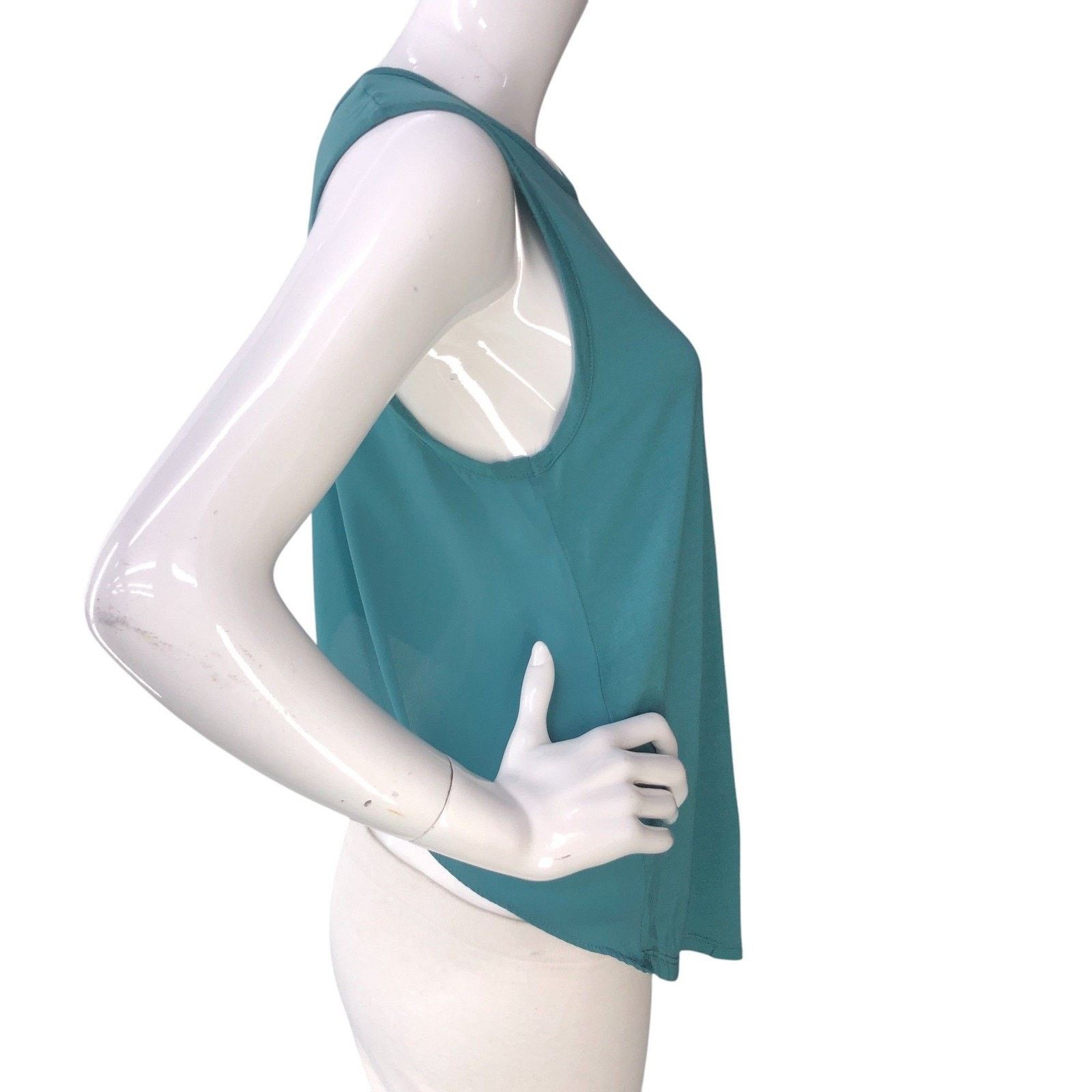 Haute Hippie Haute Hippie Tank Top S Teal Modal Scoop Neck High-Low Hem Size S / US 4 / IT 40 - 9 Thumbnail