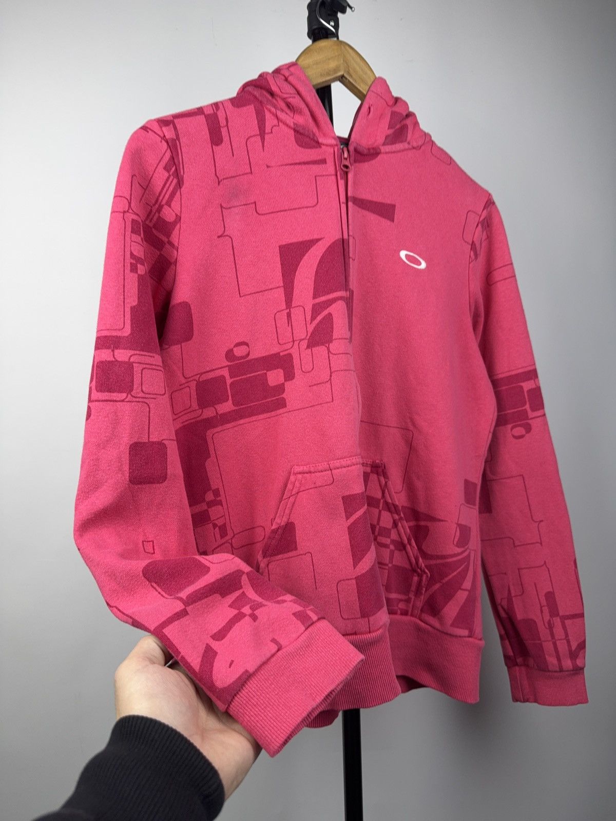 Oakley Y2K 00s Oakley Outdoor Pink Abstract Full Zip Hoodie M Size M / US 6-8 / IT 42-44 - 6 Thumbnail