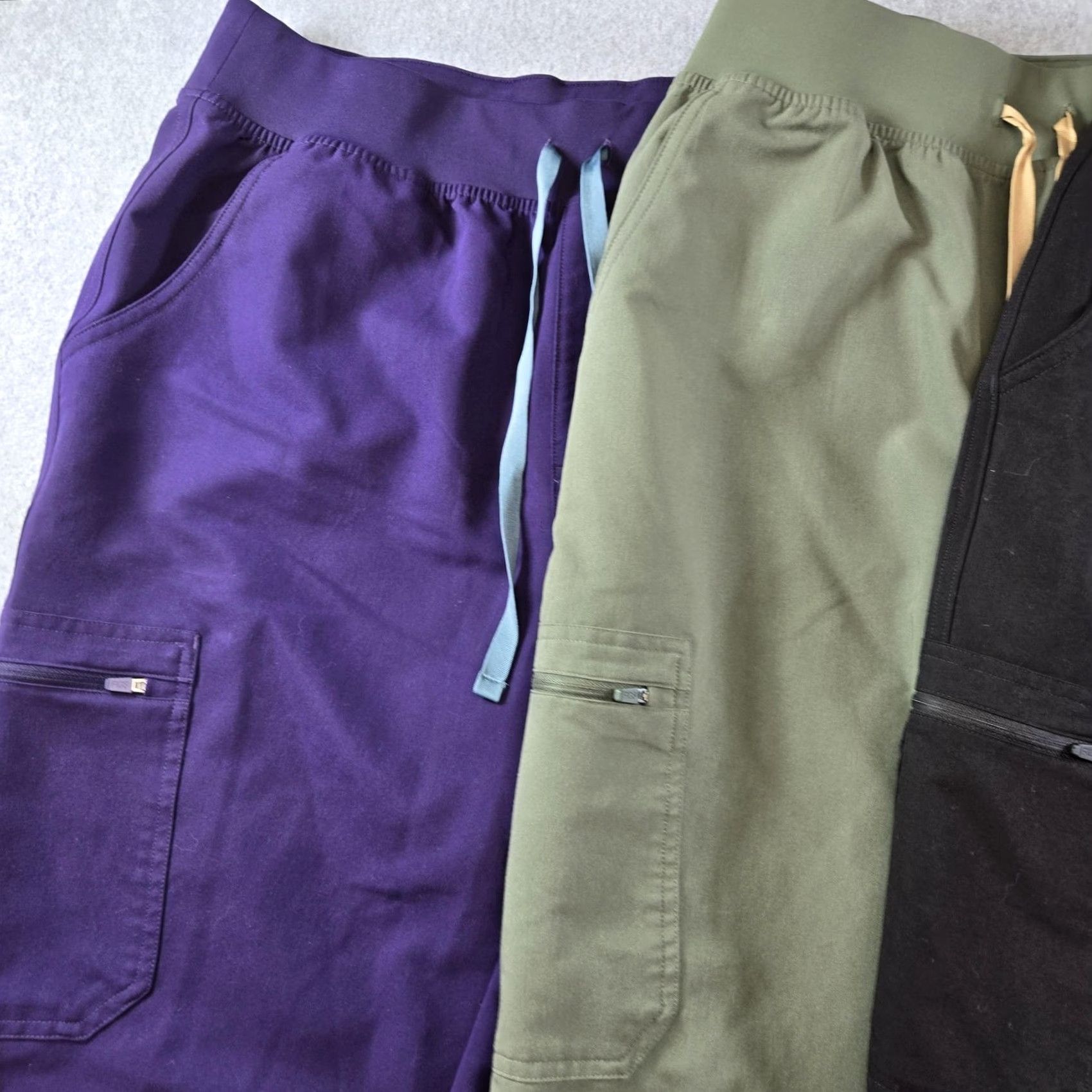 Vintage FIGS Pants Mens 36x32 Purple Cargo Relaxed Knit Polyester Viscose Spandex Size US 33 - 2 Thumbnail