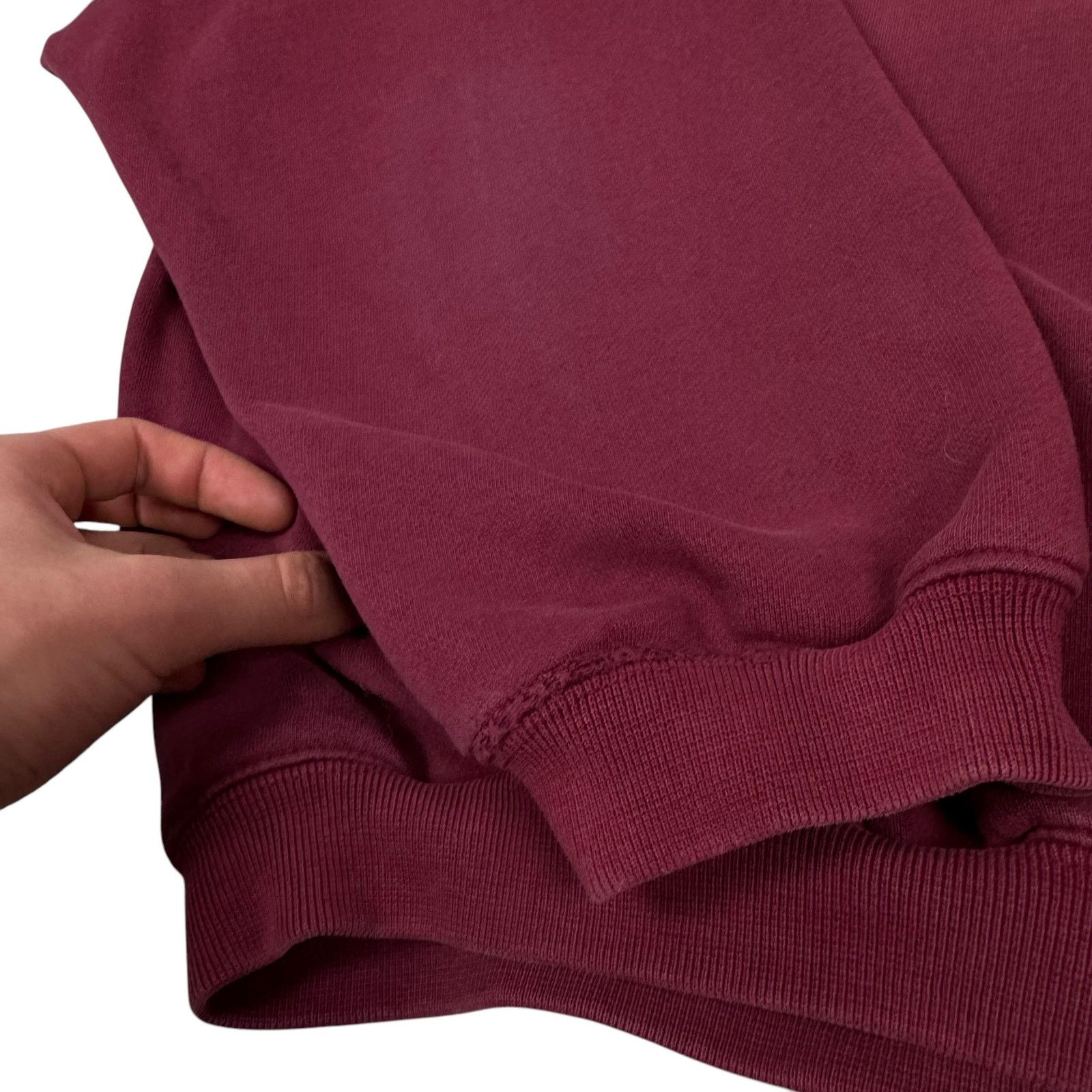 Adidas × Vintage Adidas Mens Burgundy Cotton Fleece Lined Pullover Sweatshirt Size US L / EU 52-54 / 3 - 6 Thumbnail