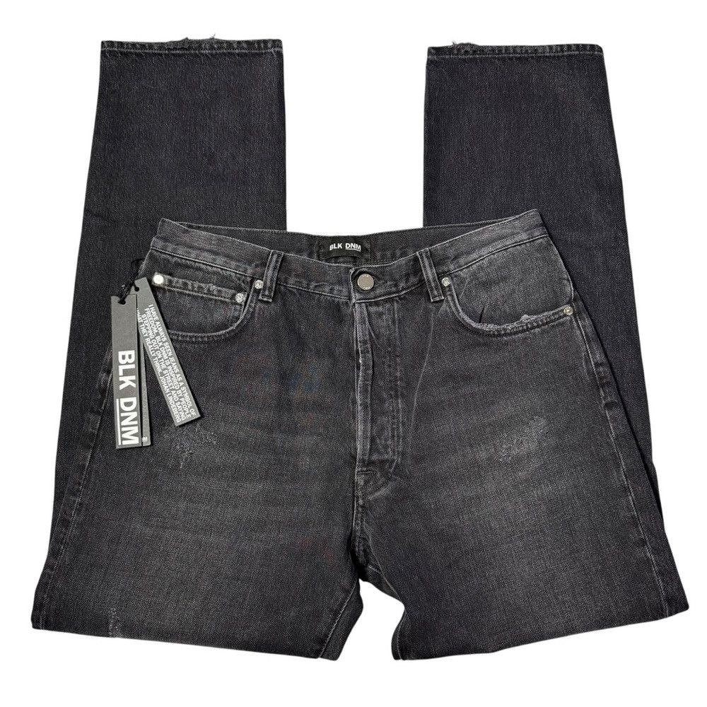 Blk Dnm NWT New $295 BLK DNM Jeans 21 Slim Distressed Black Jeans I Size US 29 - 3 Thumbnail