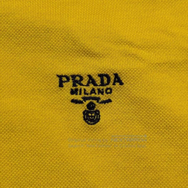 Prada Prada Yellow embroidered logo polo short sleeve Size US XL / EU 56 / 4 - 8 Thumbnail