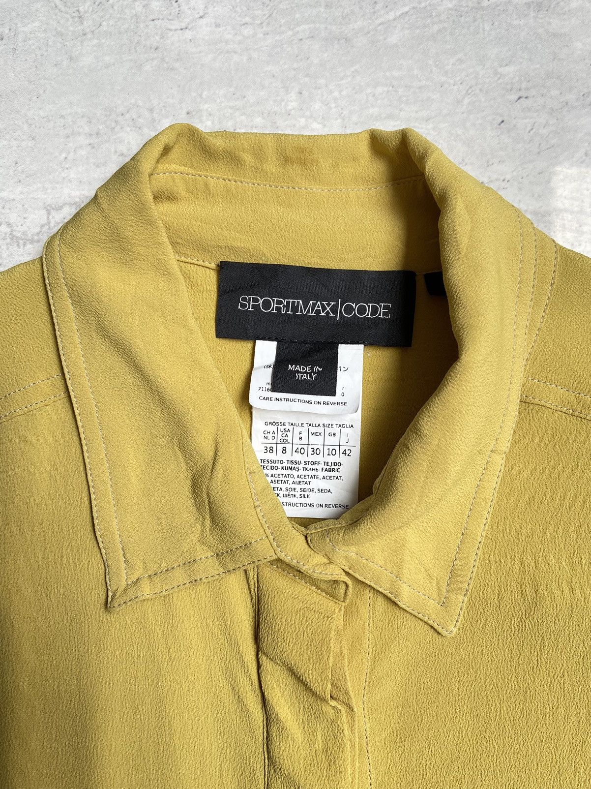Max Mara × Sportmax SPORTMAX CODE Yellow Shirt Size S / US 4 / IT 40 - 5 Thumbnail