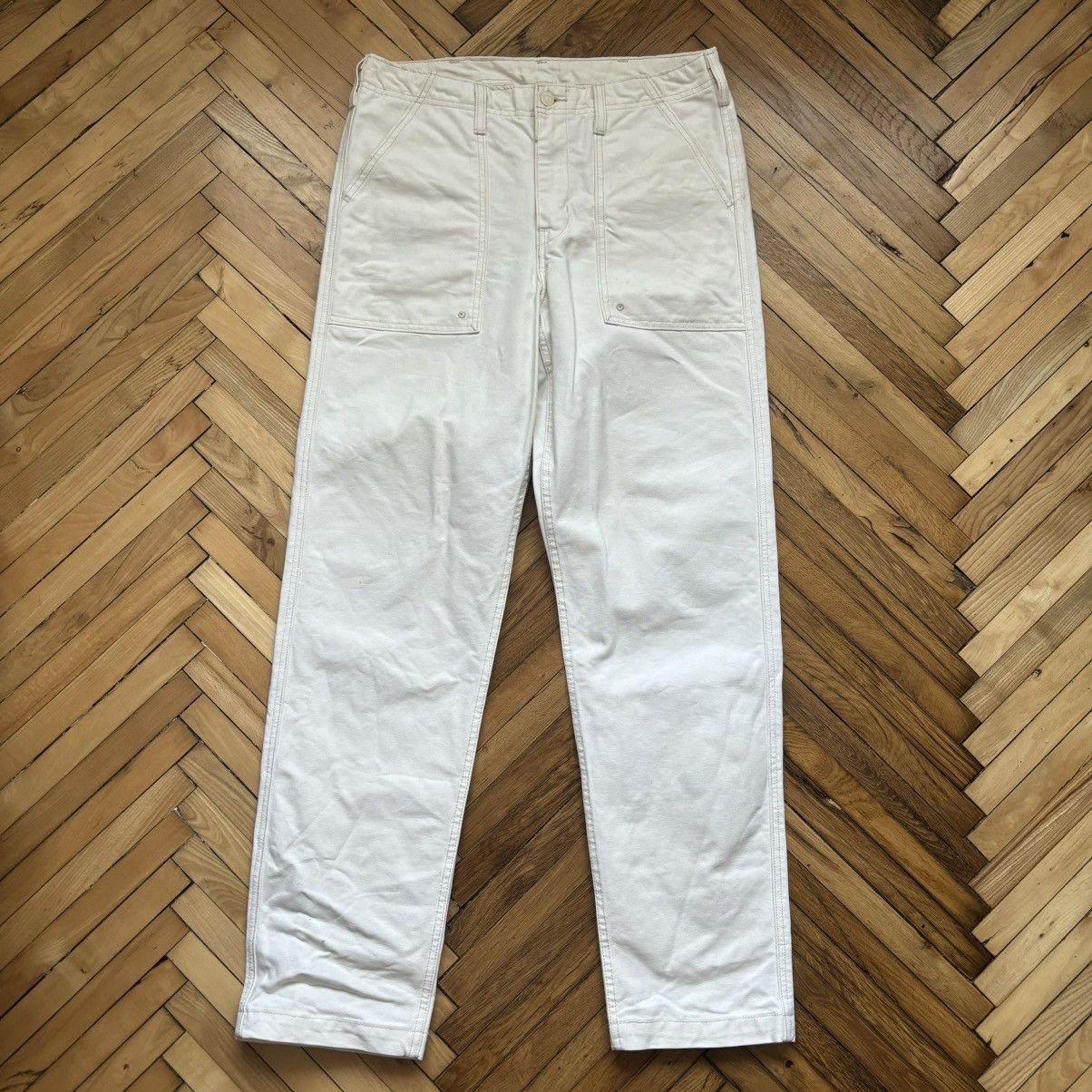 Levi's Vintage Clothing Last Drop‼️Big E LEVI’S Premium white denim jeans Workwear Size US 34 / EU 50 - 2 Thumbnail