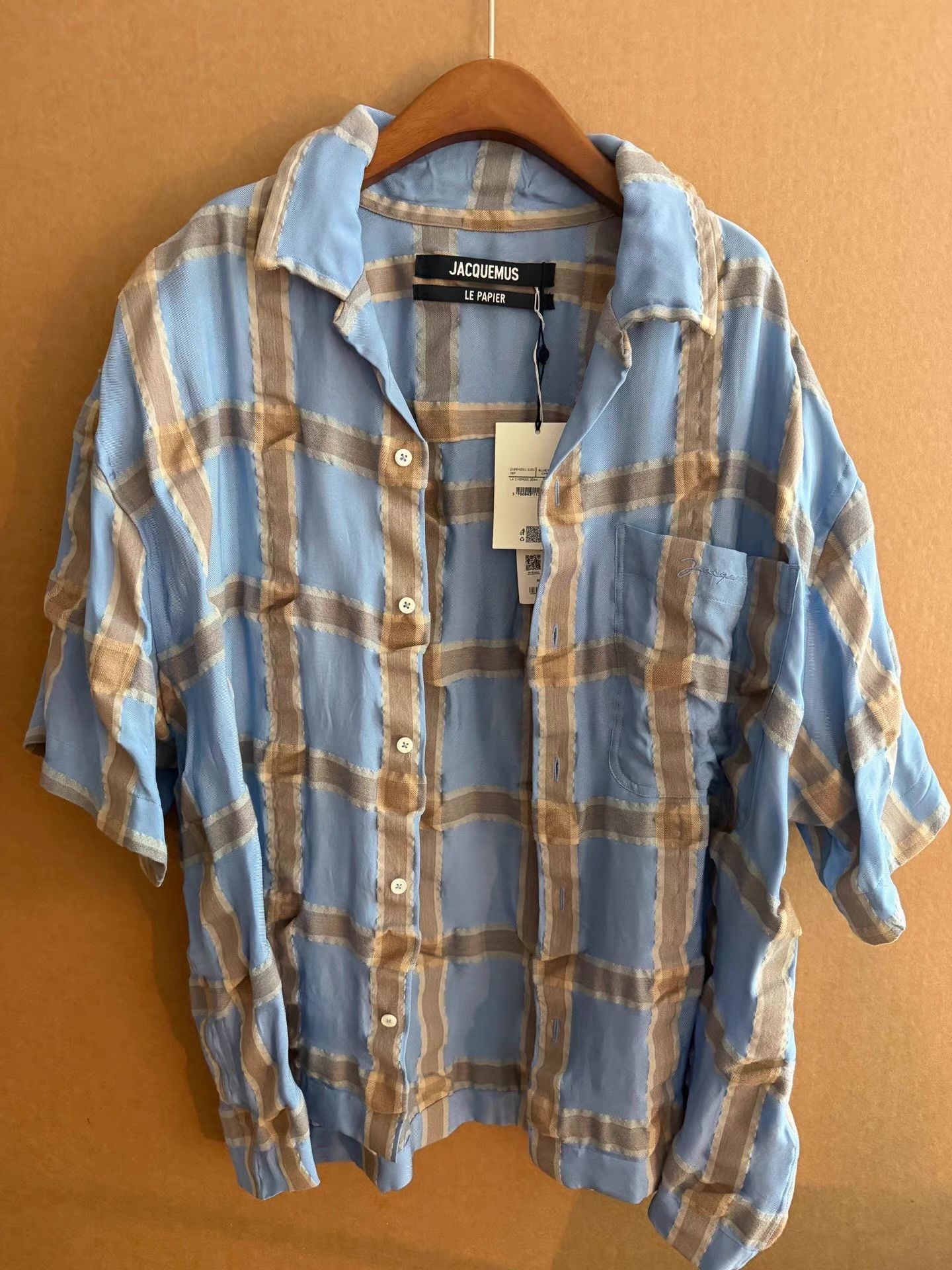 Jacquemus Jacquemus Men's Plaid Short Sleeve Shirt Q16 Size US L / EU 52-54 / 3 - 1 Thumbnail