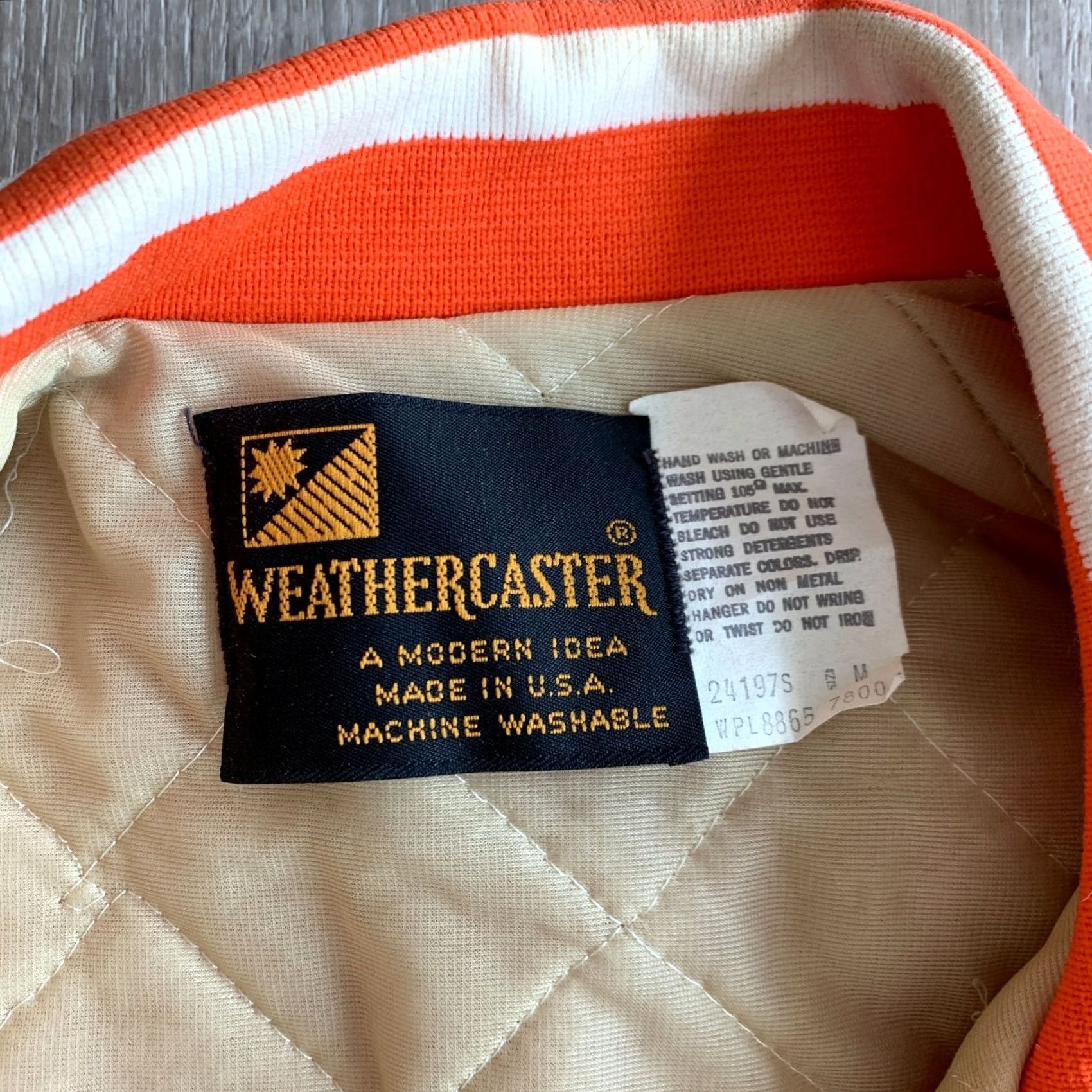 Vintage VINTAGE Weathercaster Jacket Mens Bomber Orange Medium Size US M / EU 48-50 / 2 - 6 Thumbnail