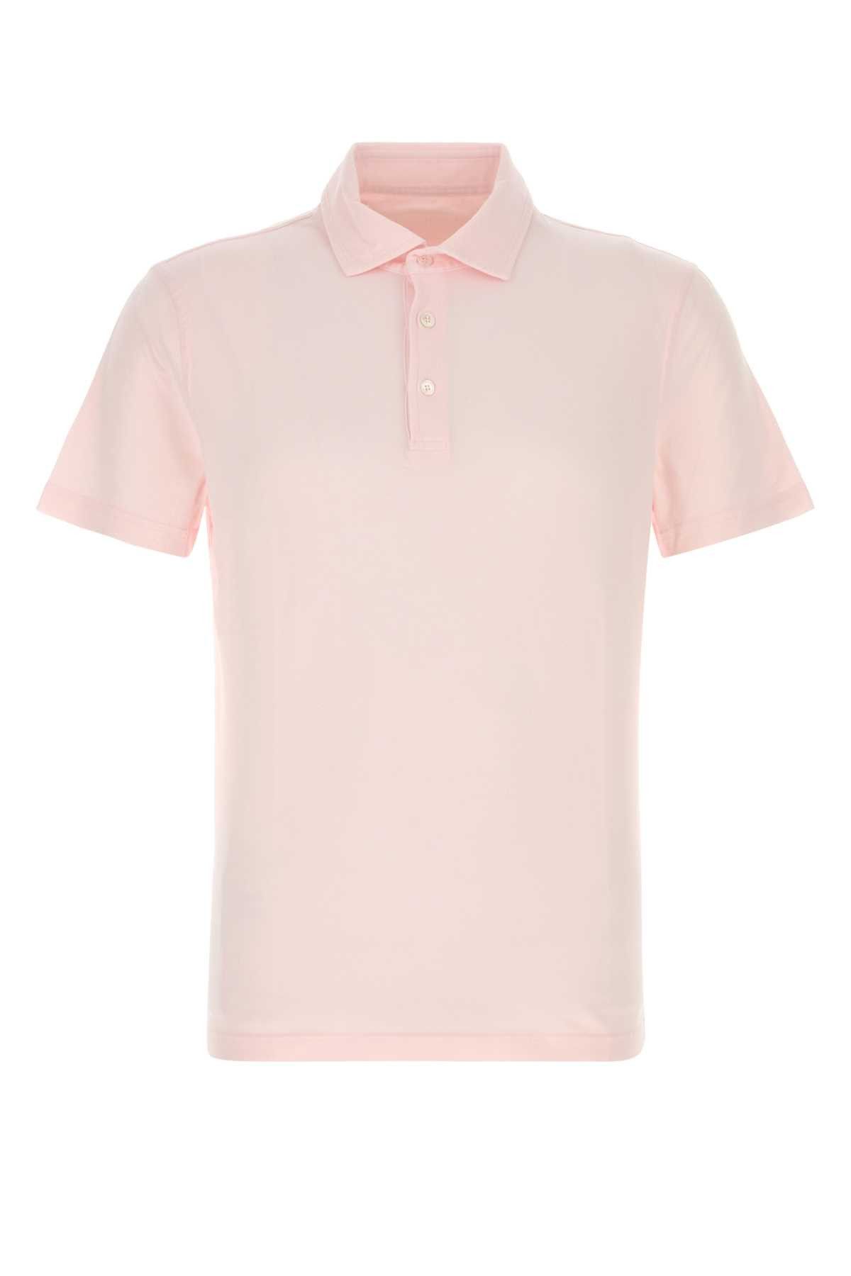 Fedeli Light Pink Stretch Cotton Polo Shirt Size US M / EU 48-50 / 2 - 1 Thumbnail