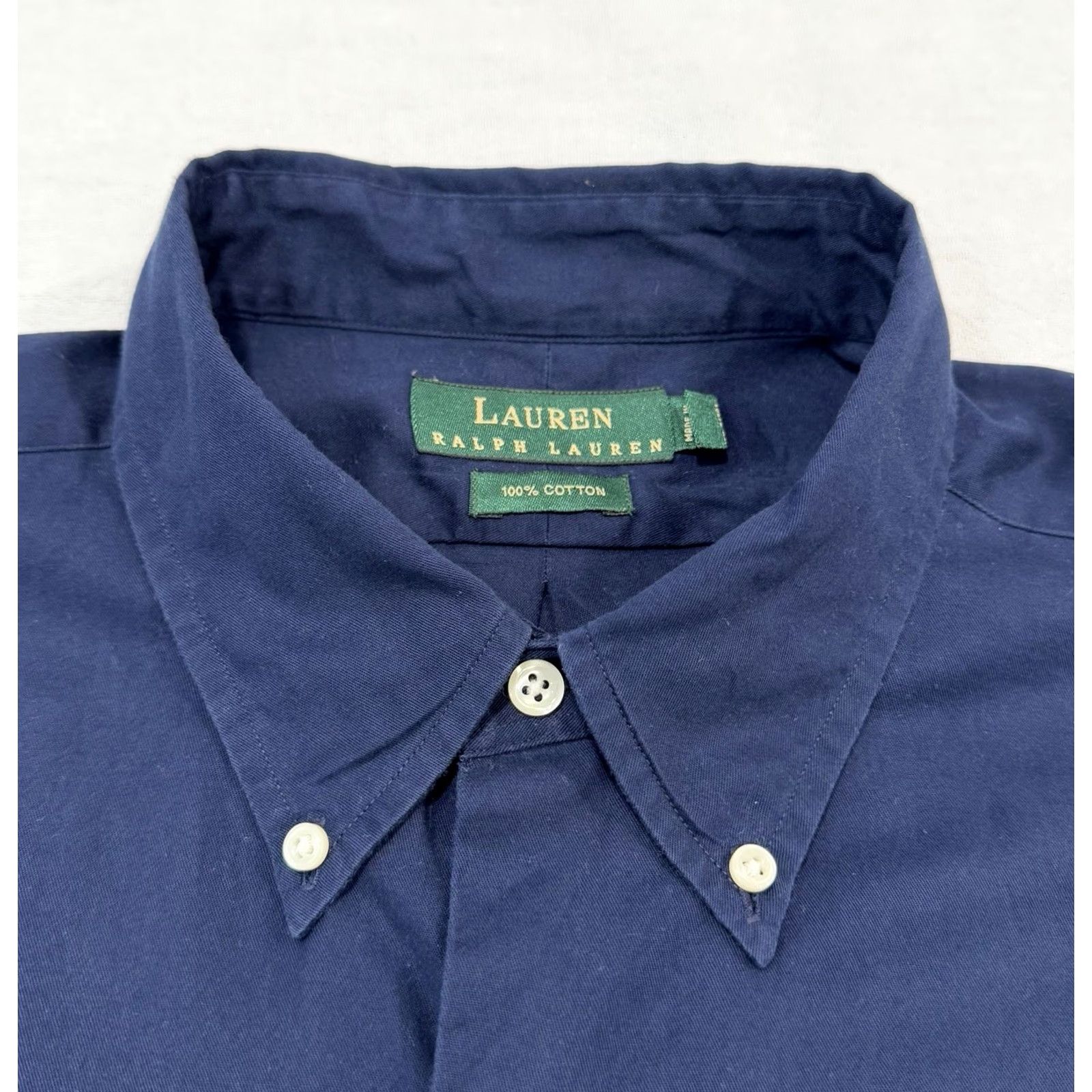 Polo Ralph Lauren VINTAGE Polo Ralph Lauren Shirt Men XL Classic Fit Long Sleeve Button- Down Crest Blue 90s Retro Logo Button-Up Mens Size US XL / EU 56 / 4 - 4 Thumbnail