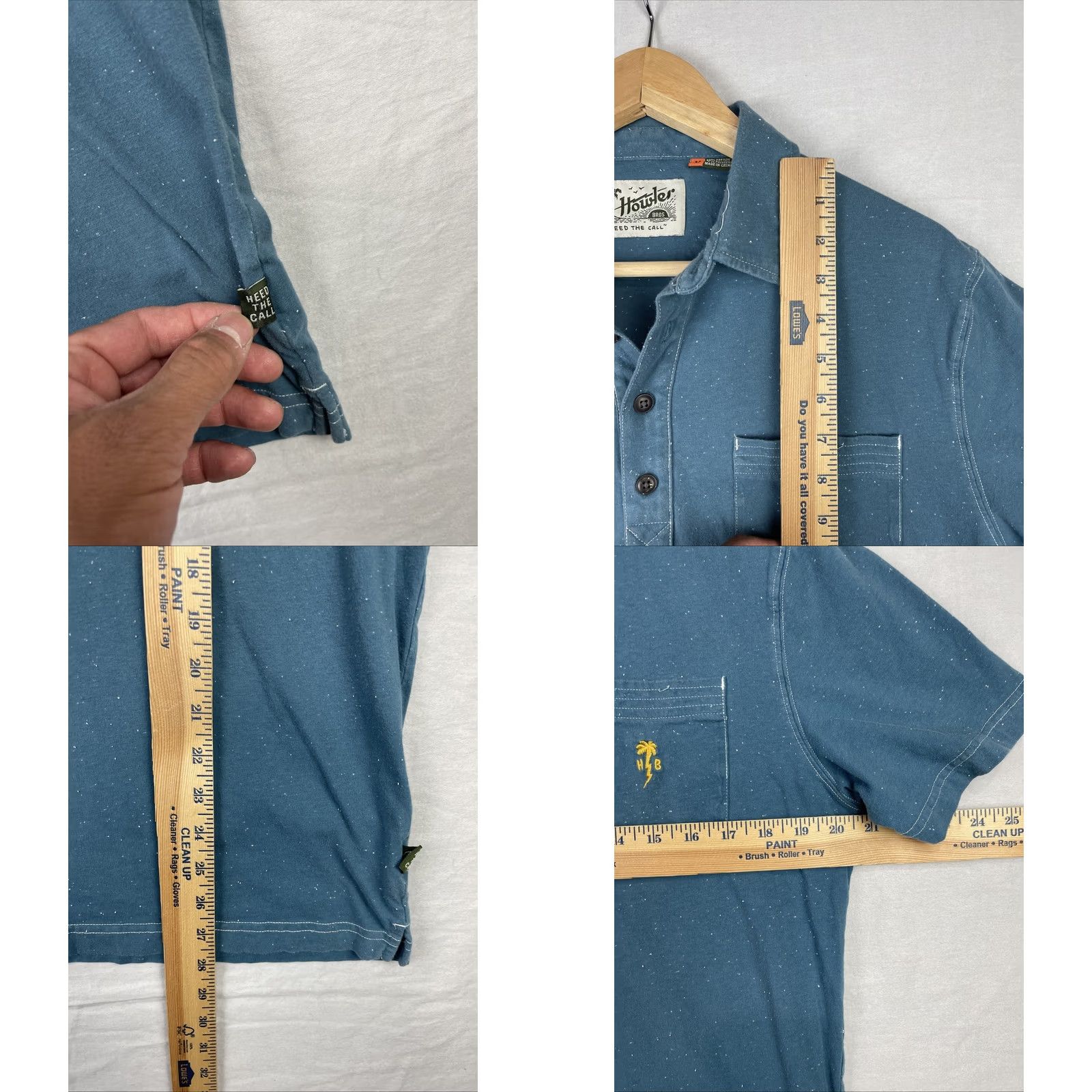 Howler Brothers Howler Bros Polo Shirt Mens M Blue Pocket Short Sleeve Collared Button Up Size US M / EU 48-50 / 2 - 8 Thumbnail